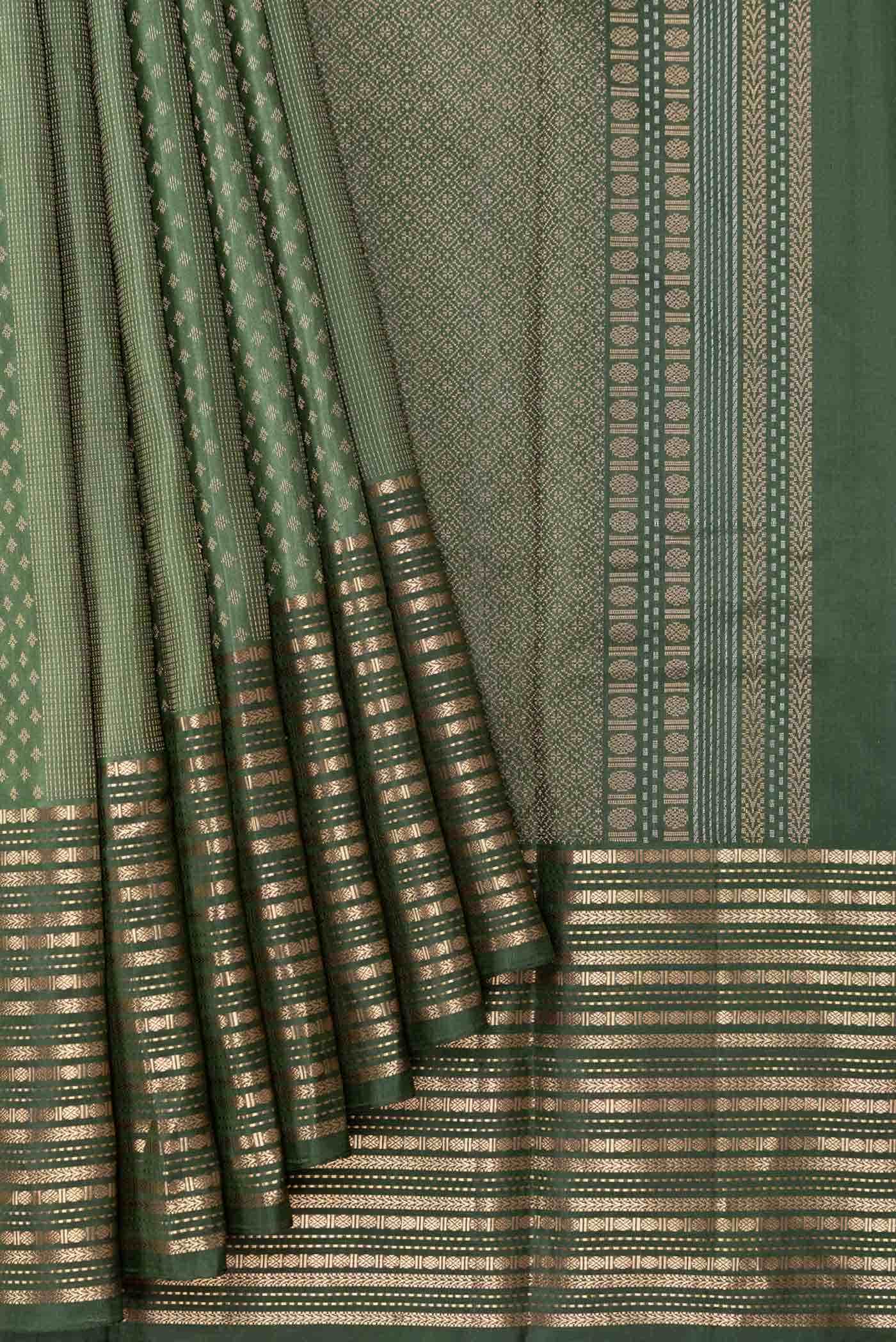 Green Dual Tone Kanchipuram Silk Saree