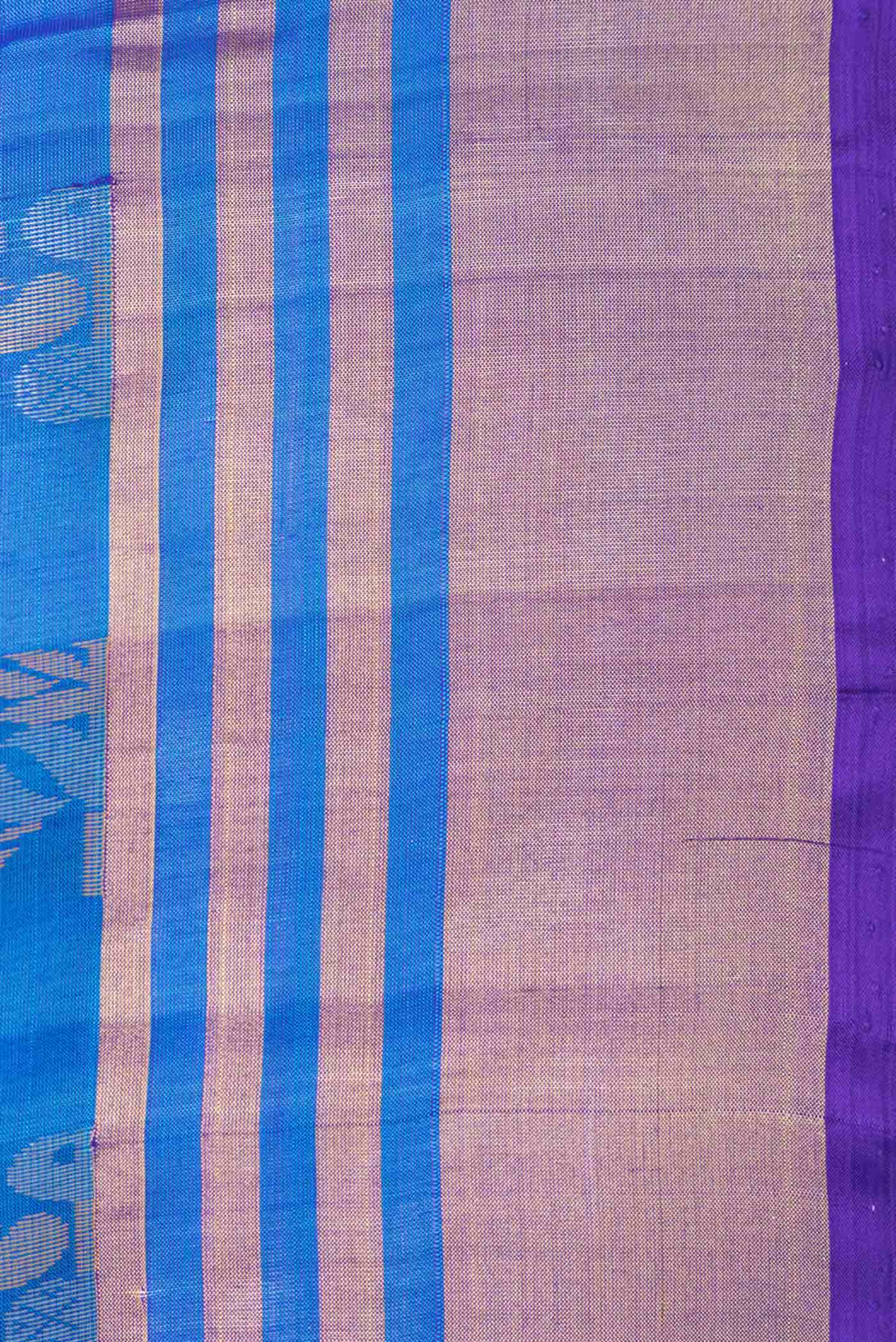 Peacock Blue Dual Tone Uppada Silk Saree