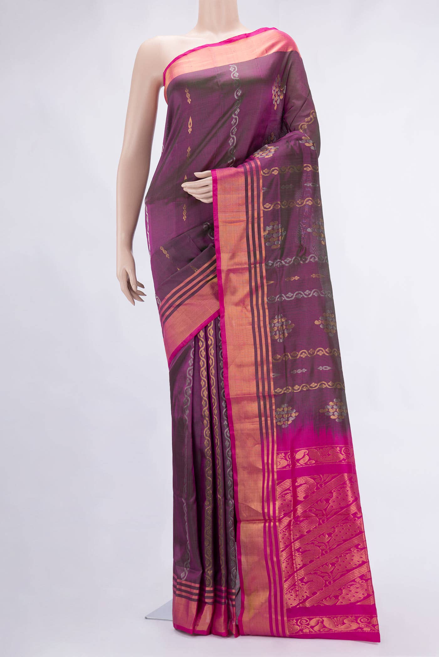 Purple Dual Tone Uppada Silk Saree