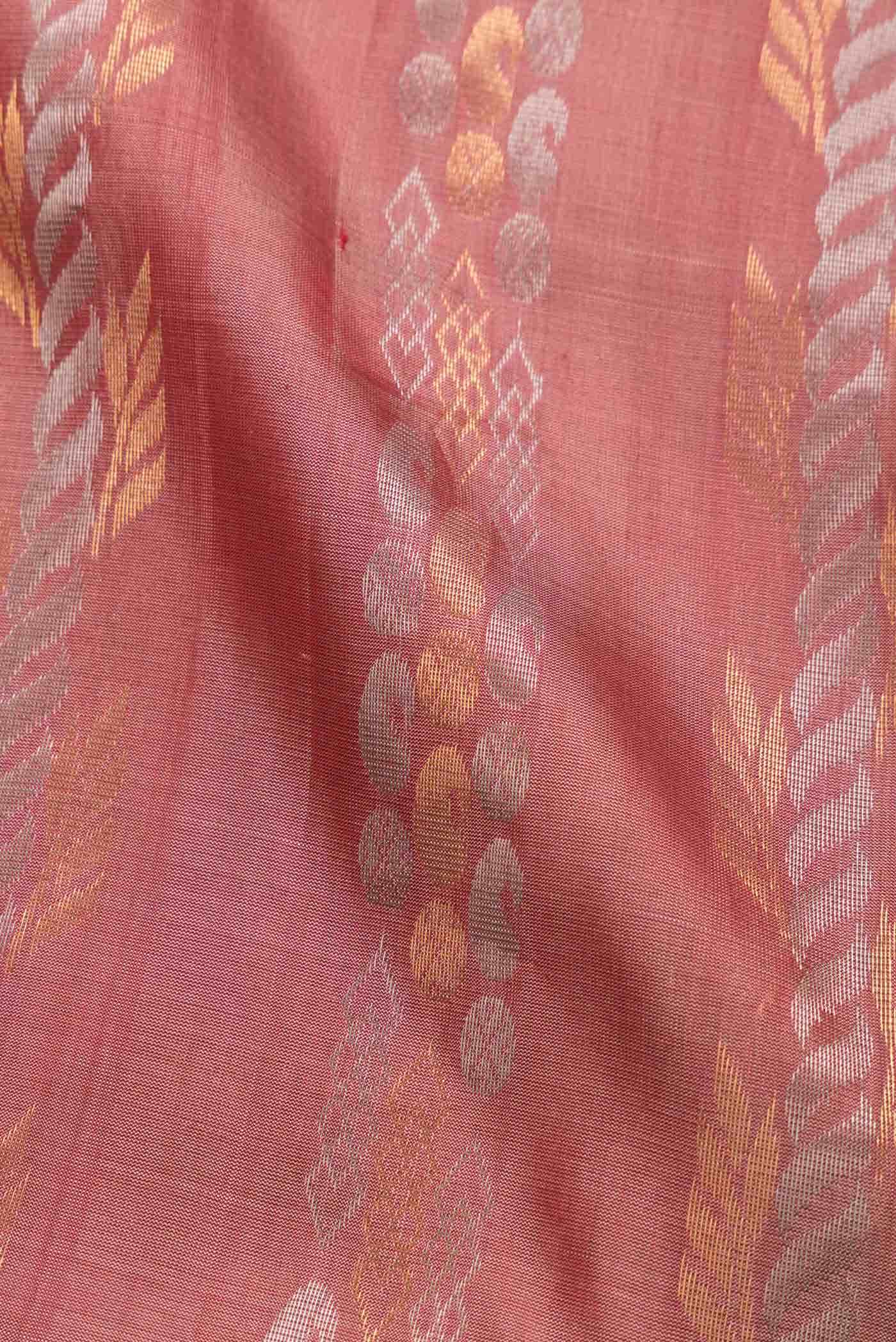 Golden Peach Dual Tone Uppada Silk Saree