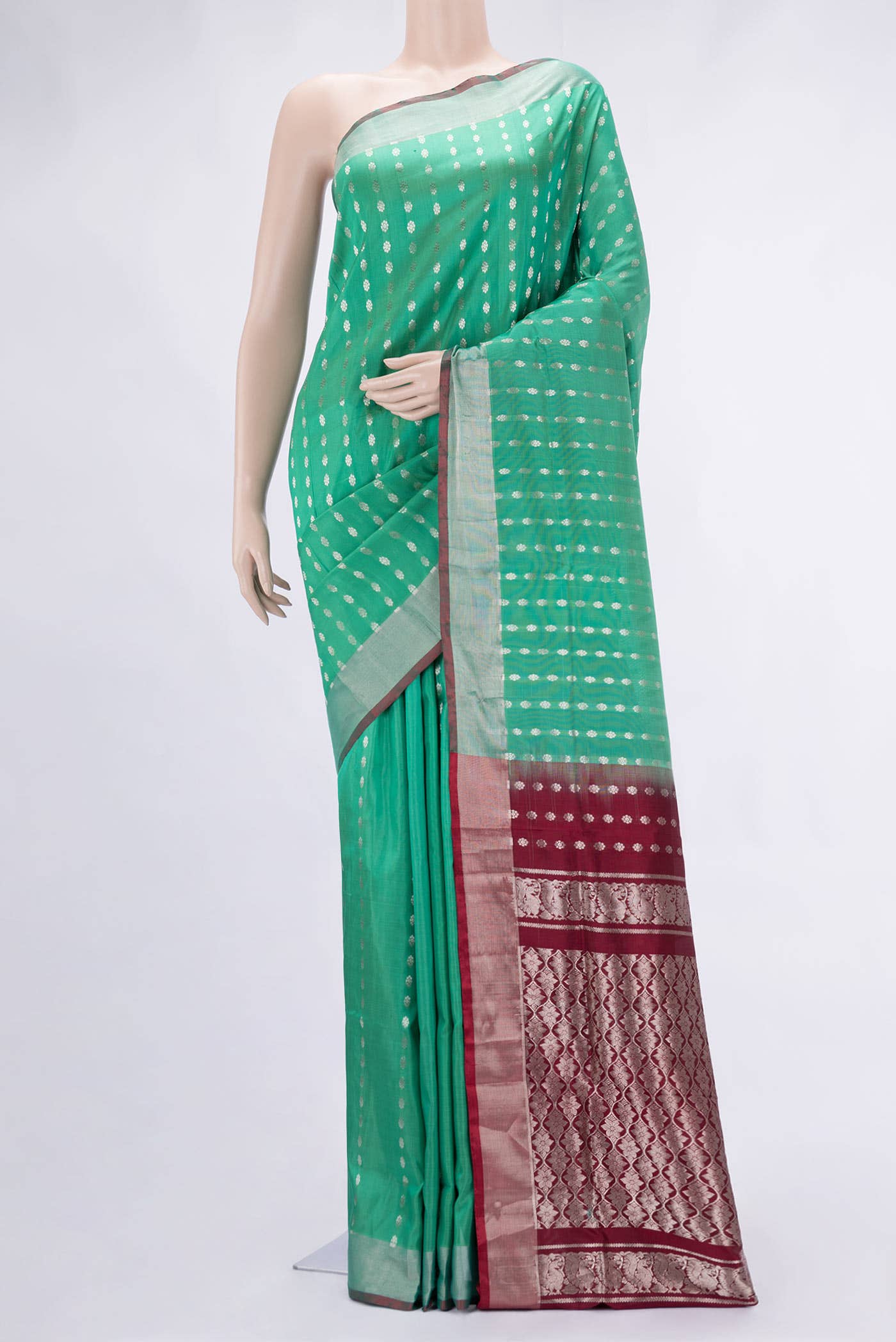 Sea Green Dual Tone Uppada Silk Saree