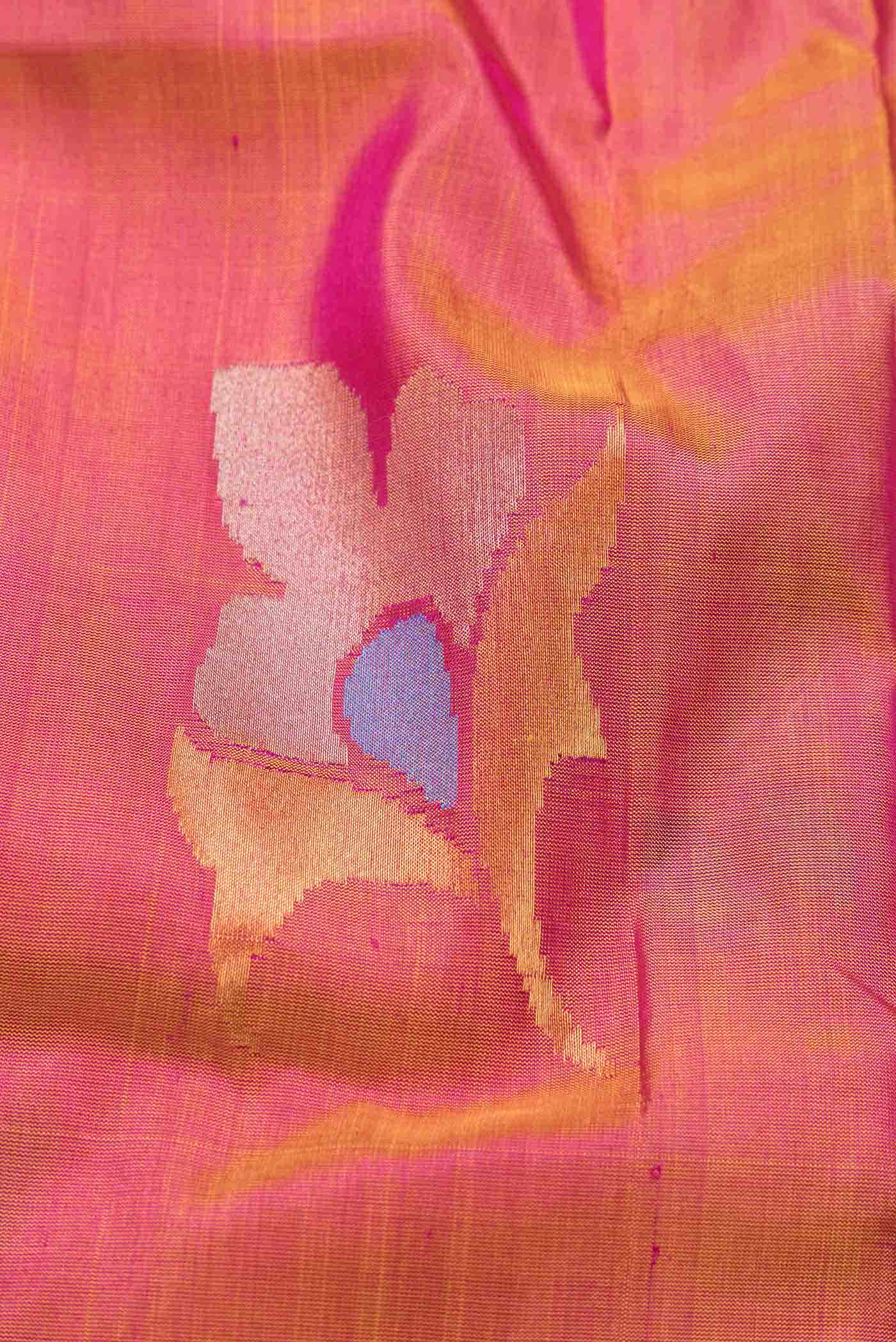 Orange Dual Tone Uppada Silk Saree
