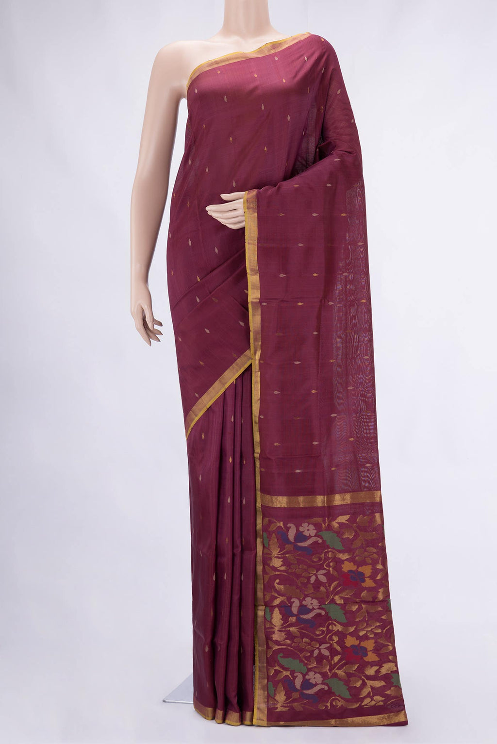 Maroon Dual Tone Uppada Silk Saree