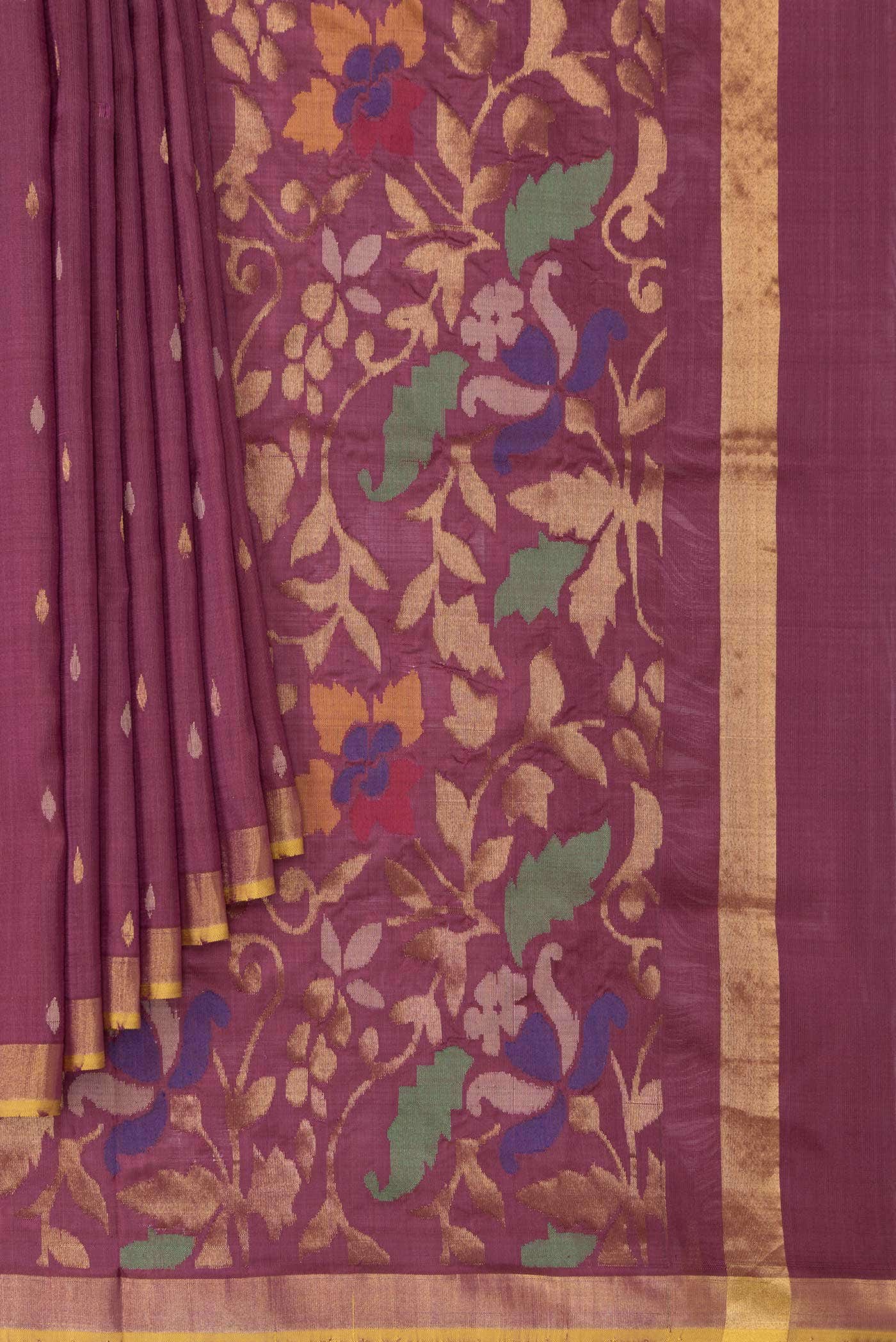 Maroon Dual Tone Uppada Silk Saree