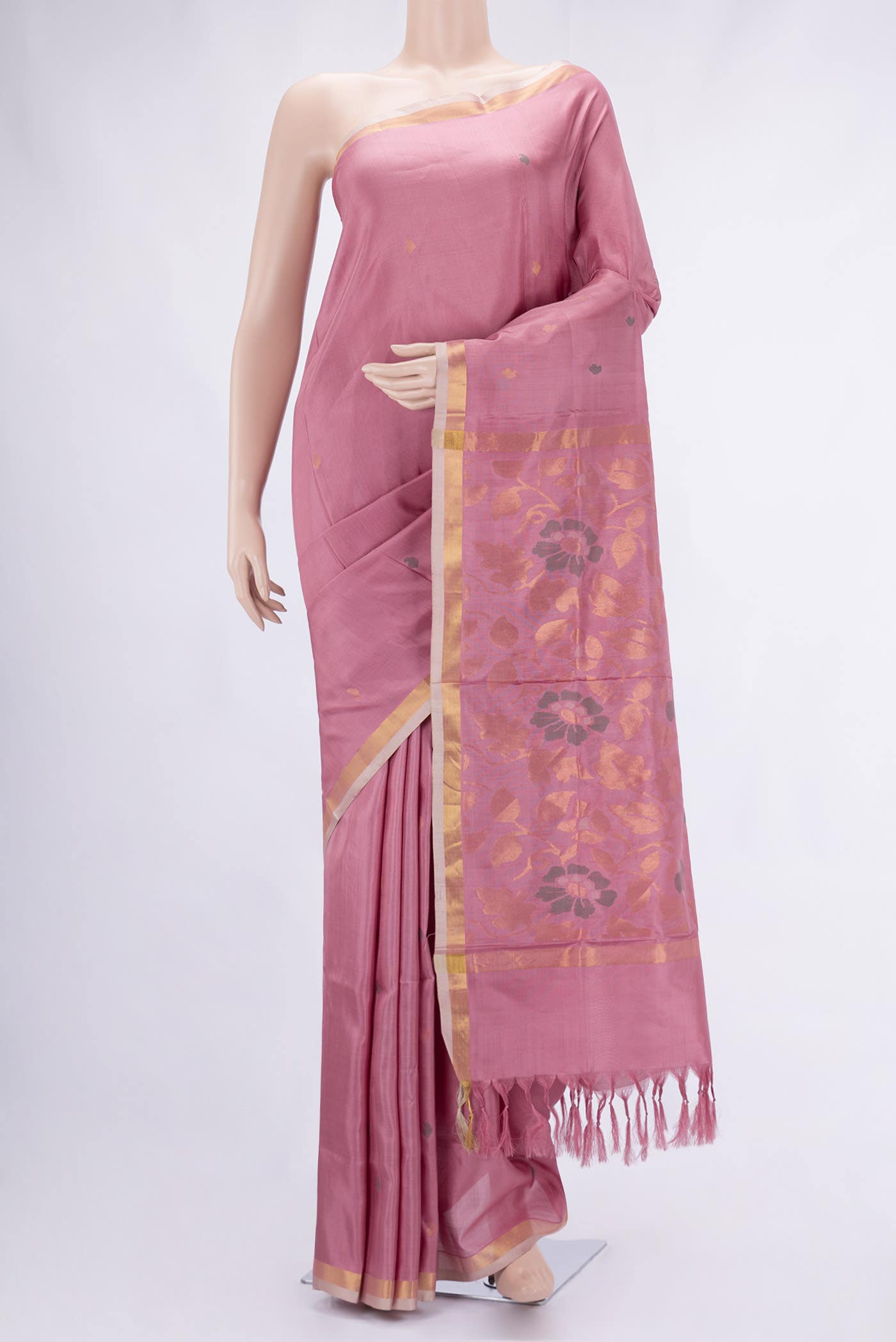 Pink Dual Tone Uppada Silk Saree