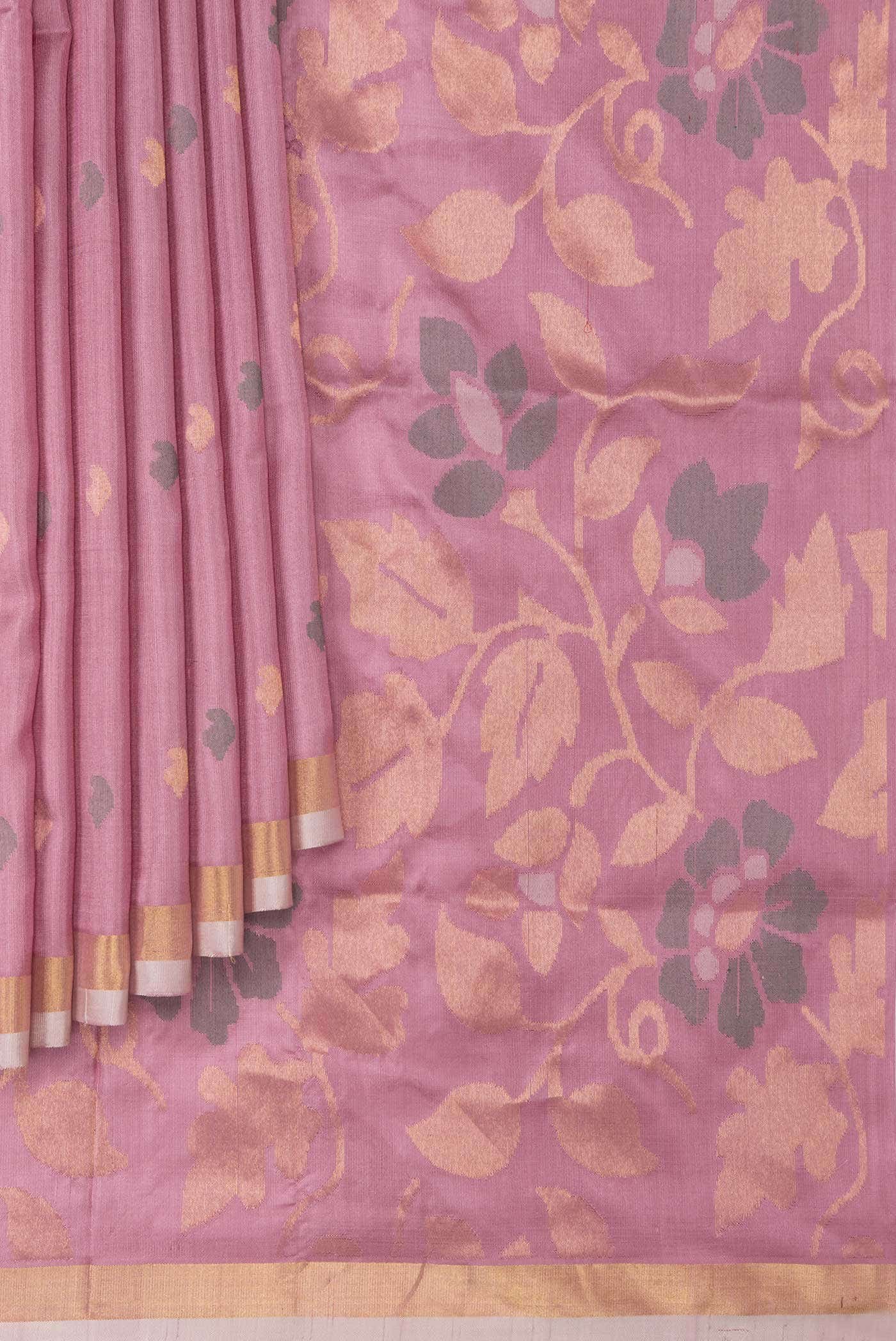 Pink Dual Tone Uppada Silk Saree