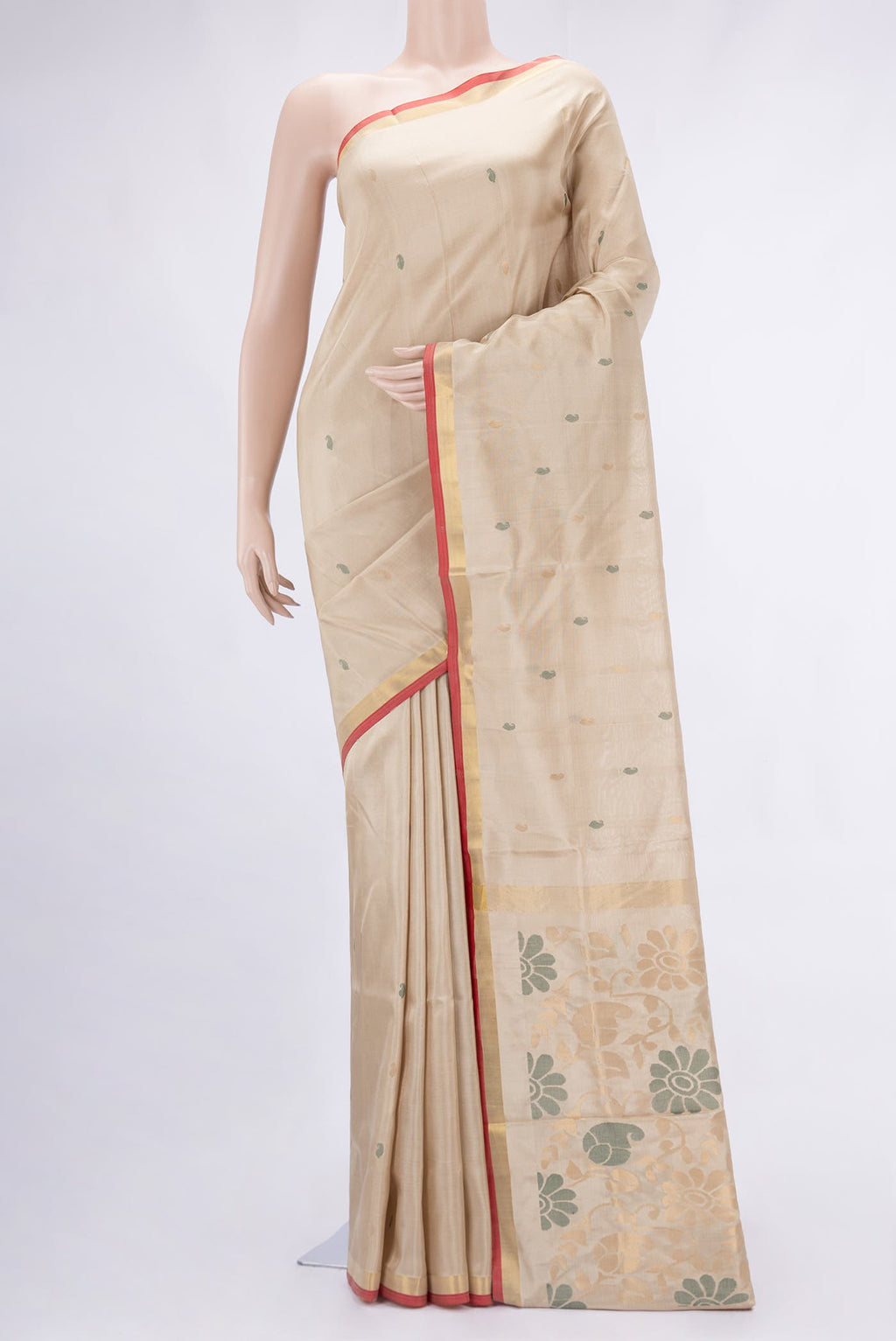 Dark Beige Uppada Silk Saree