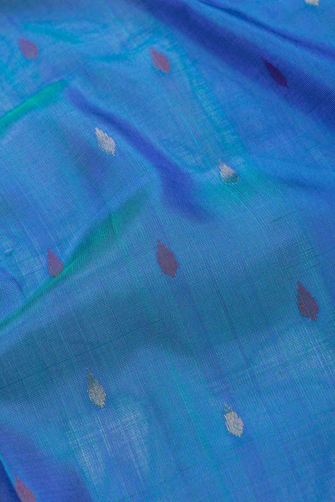 Peacock Blue Dual Tone Uppada Silk Saree