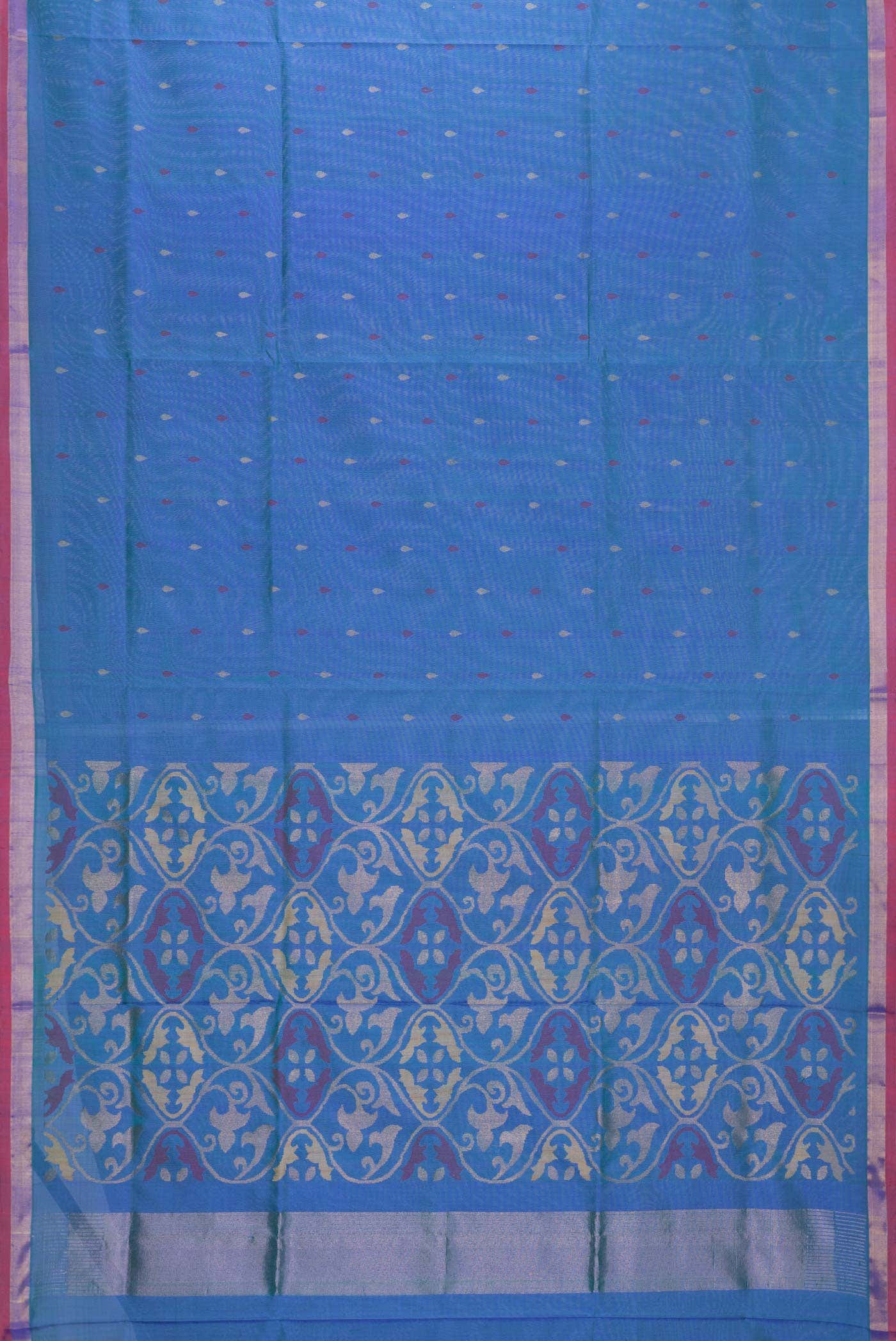 Peacock Blue Dual Tone Uppada Silk Saree