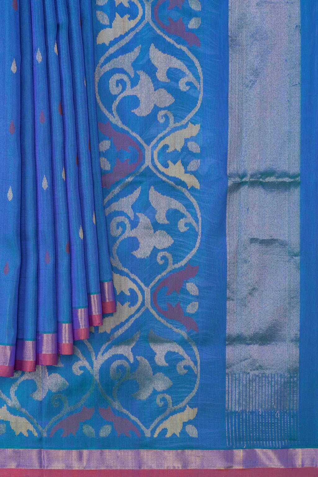Peacock Blue Dual Tone Uppada Silk Saree