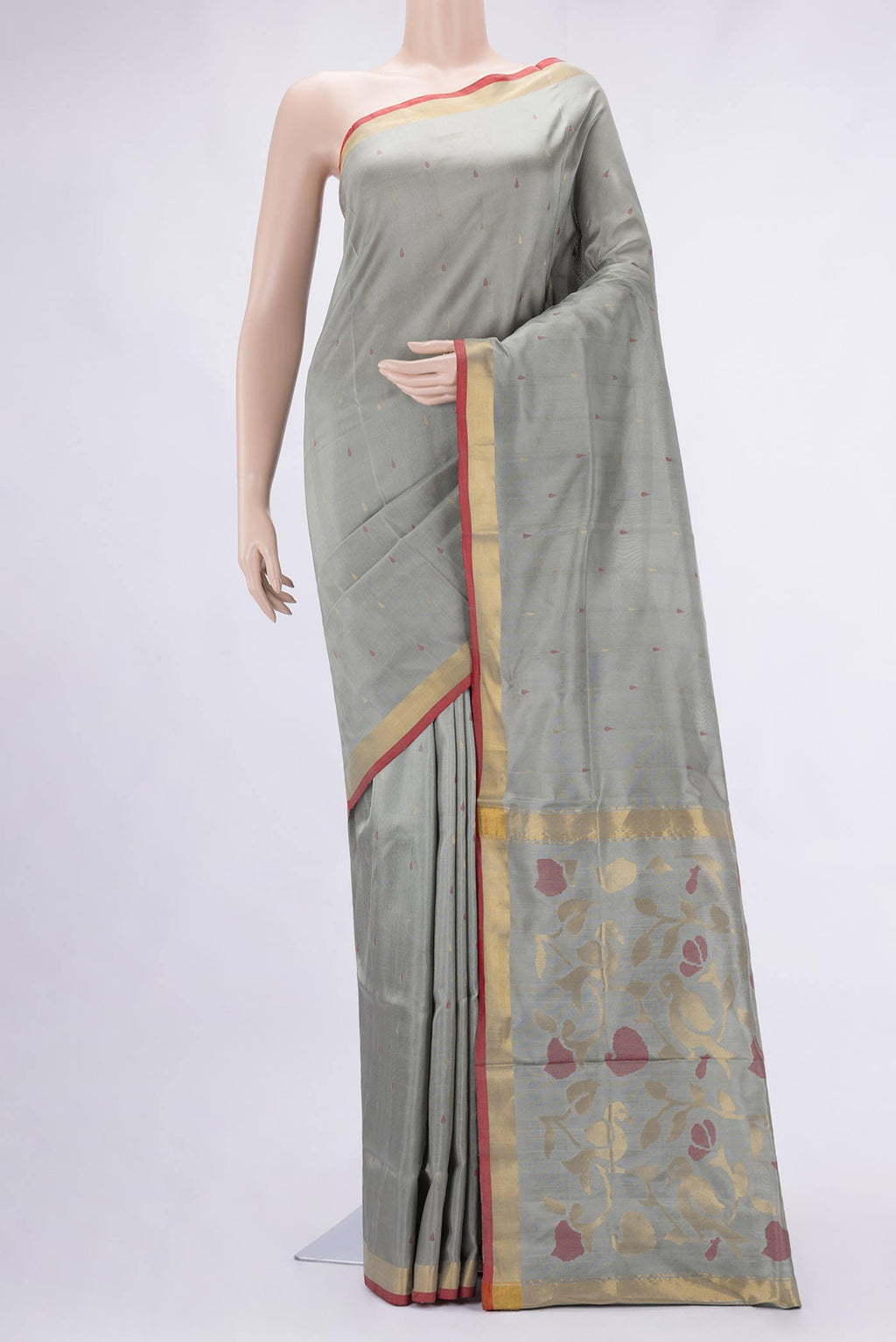 Grey Uppada Silk Saree