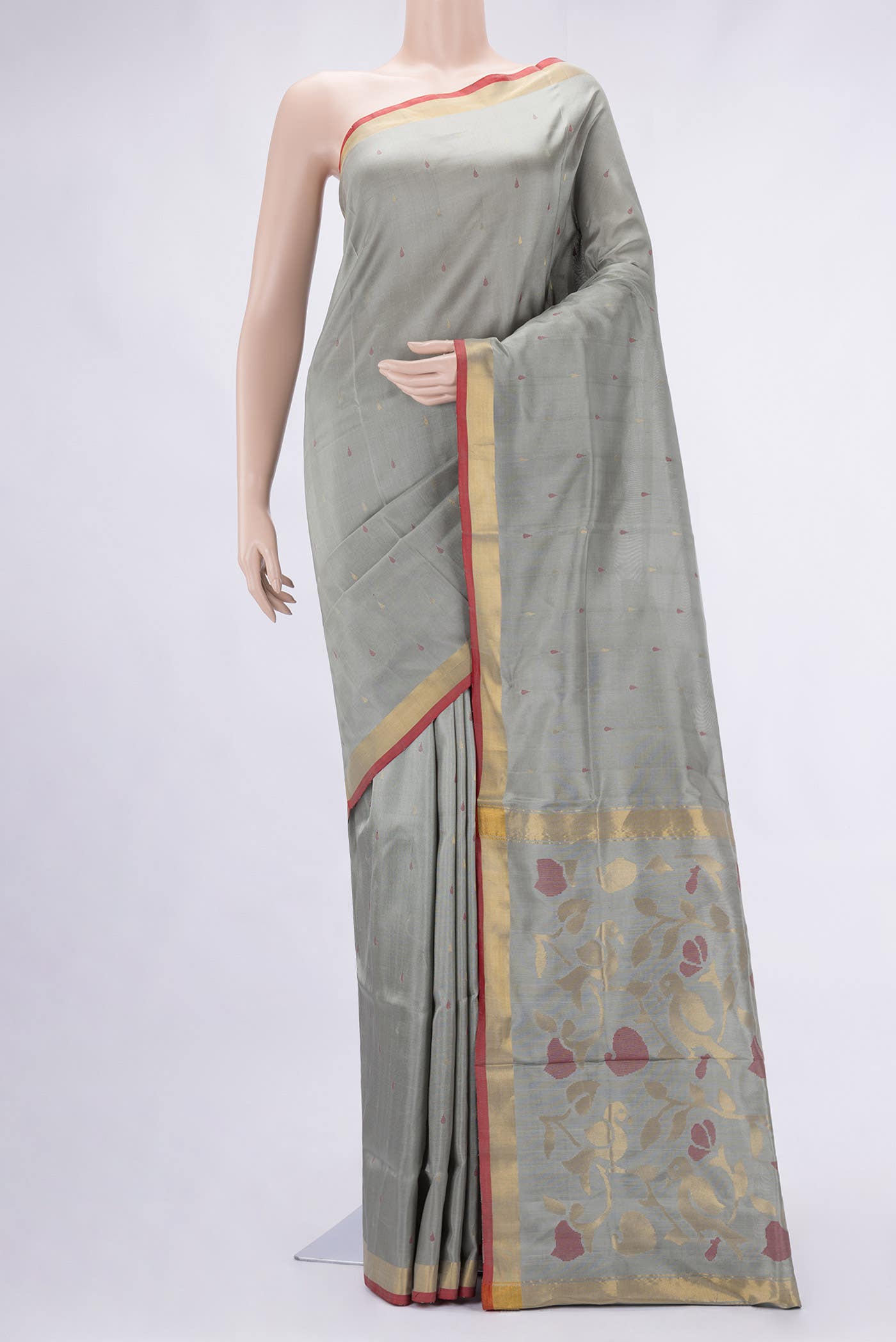 Grey Uppada Silk Saree