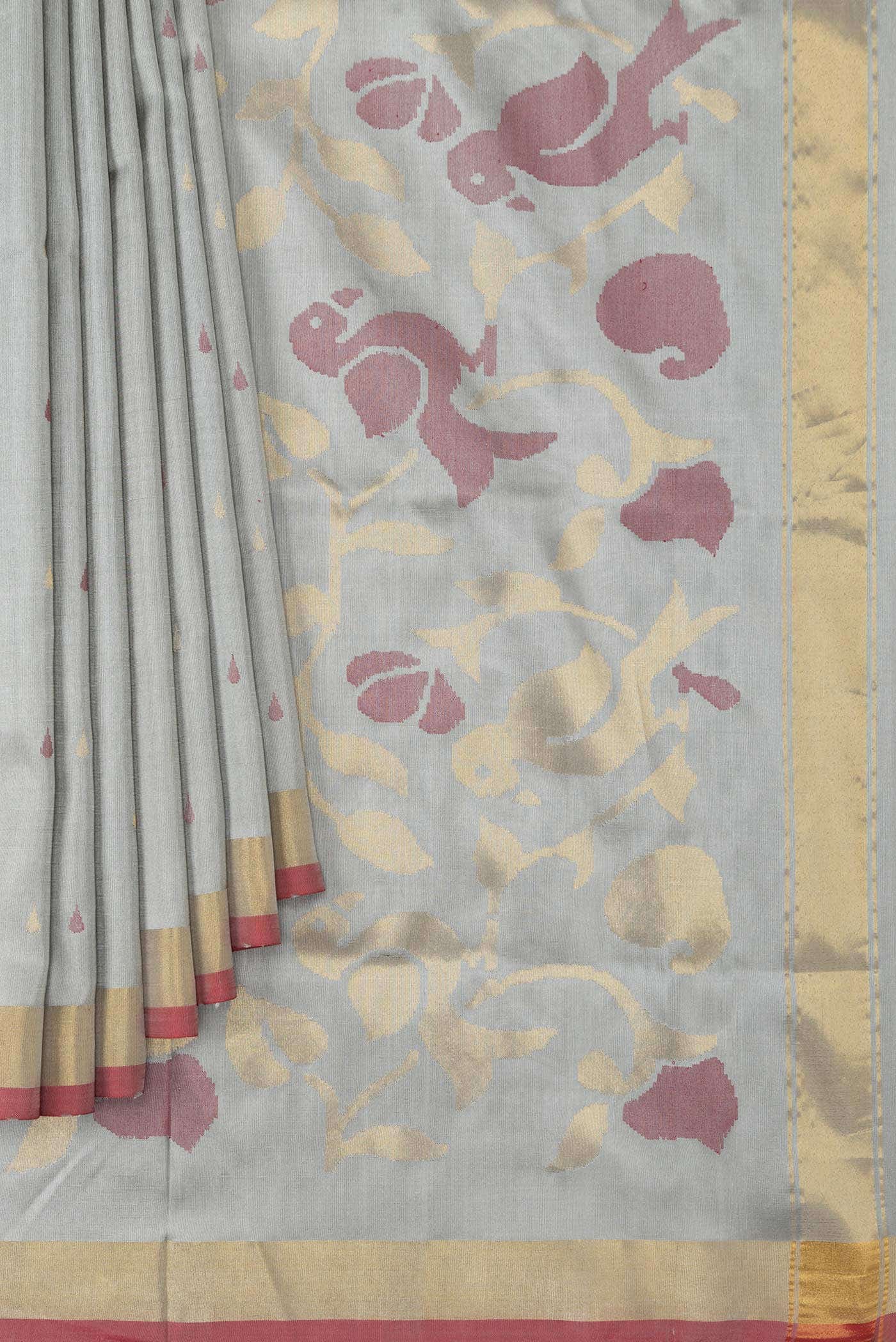 Grey Uppada Silk Saree