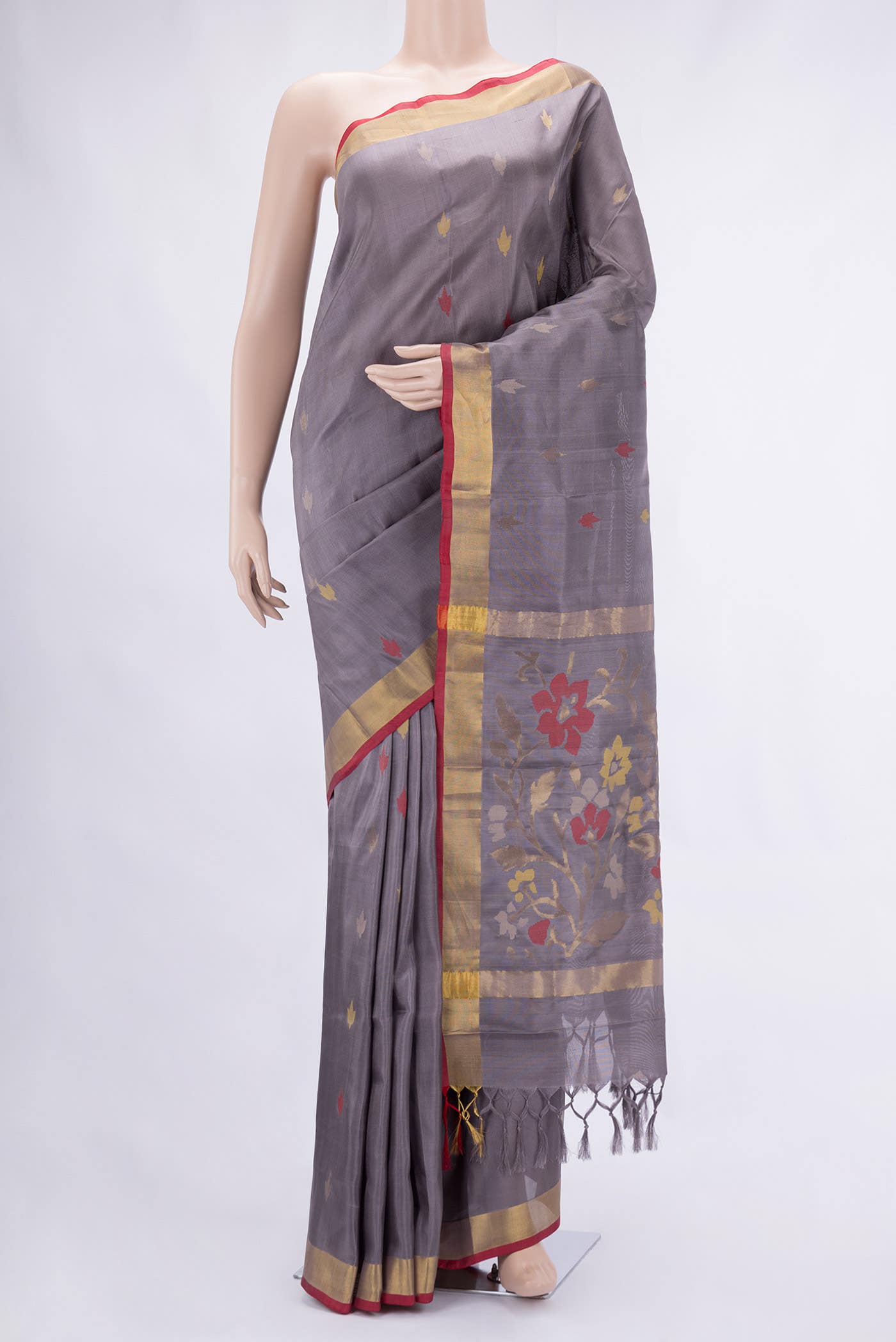 Grey Uppada Silk Saree