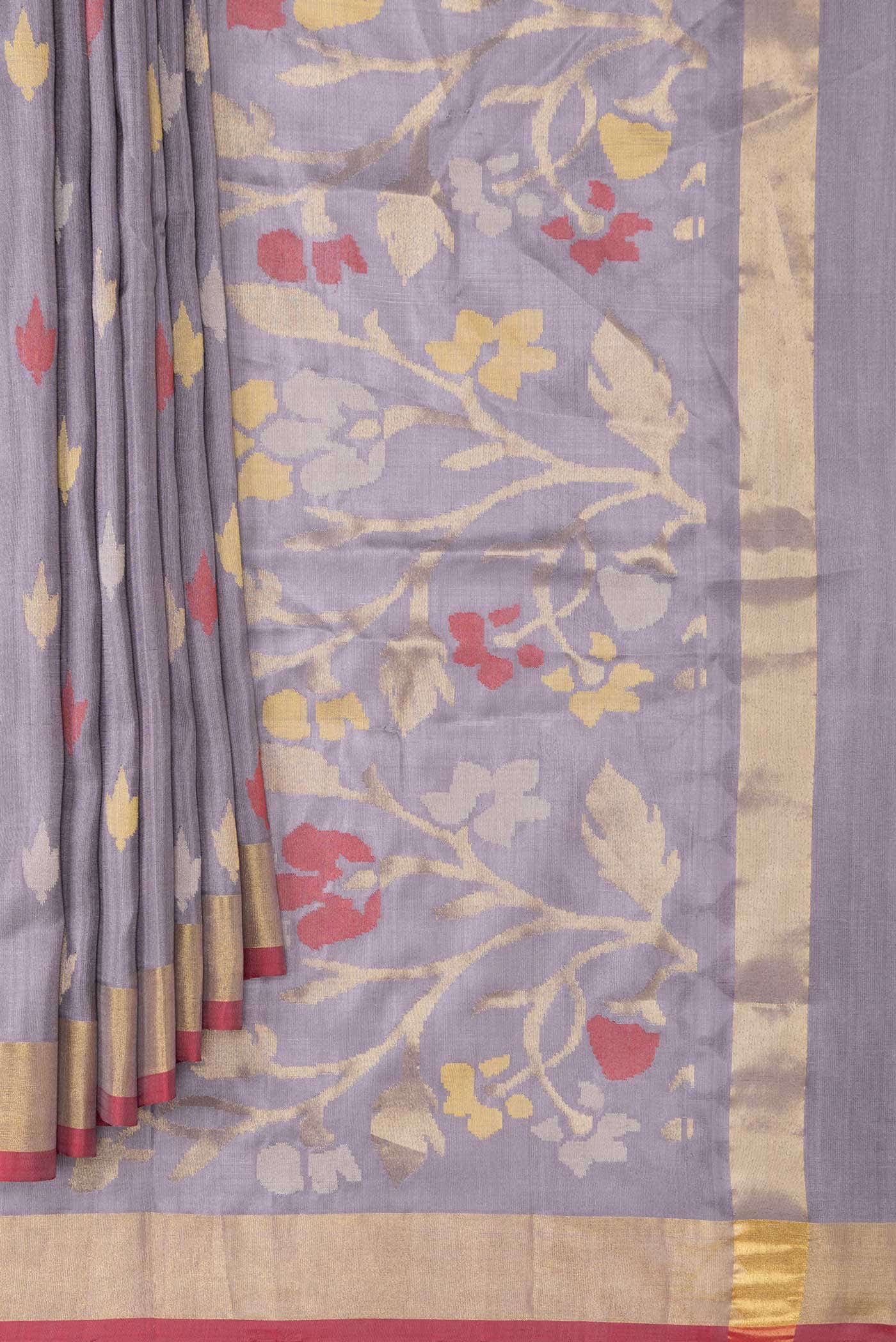 Grey Uppada Silk Saree