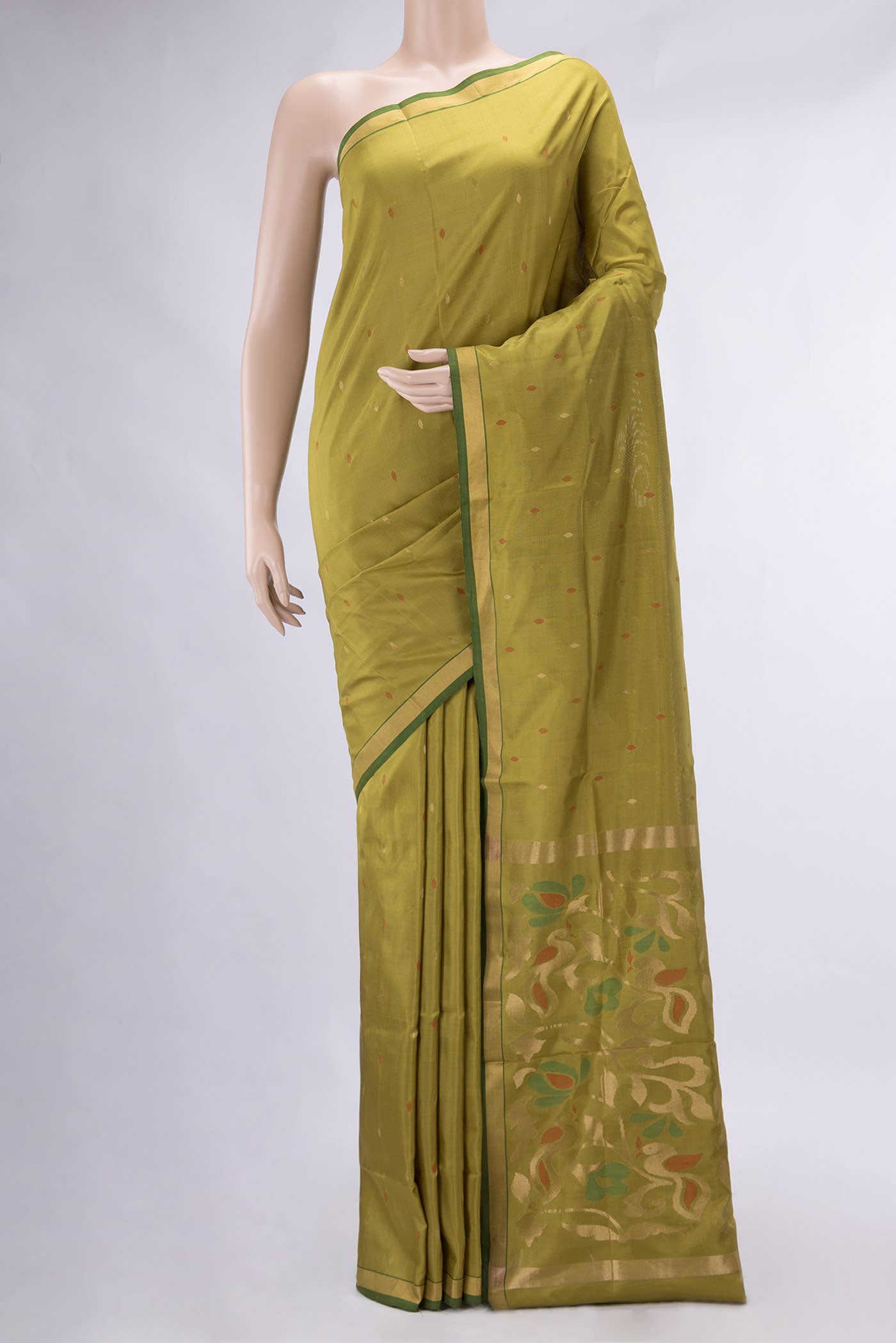 Mehandi Green Dual Tone Uppada Silk Saree