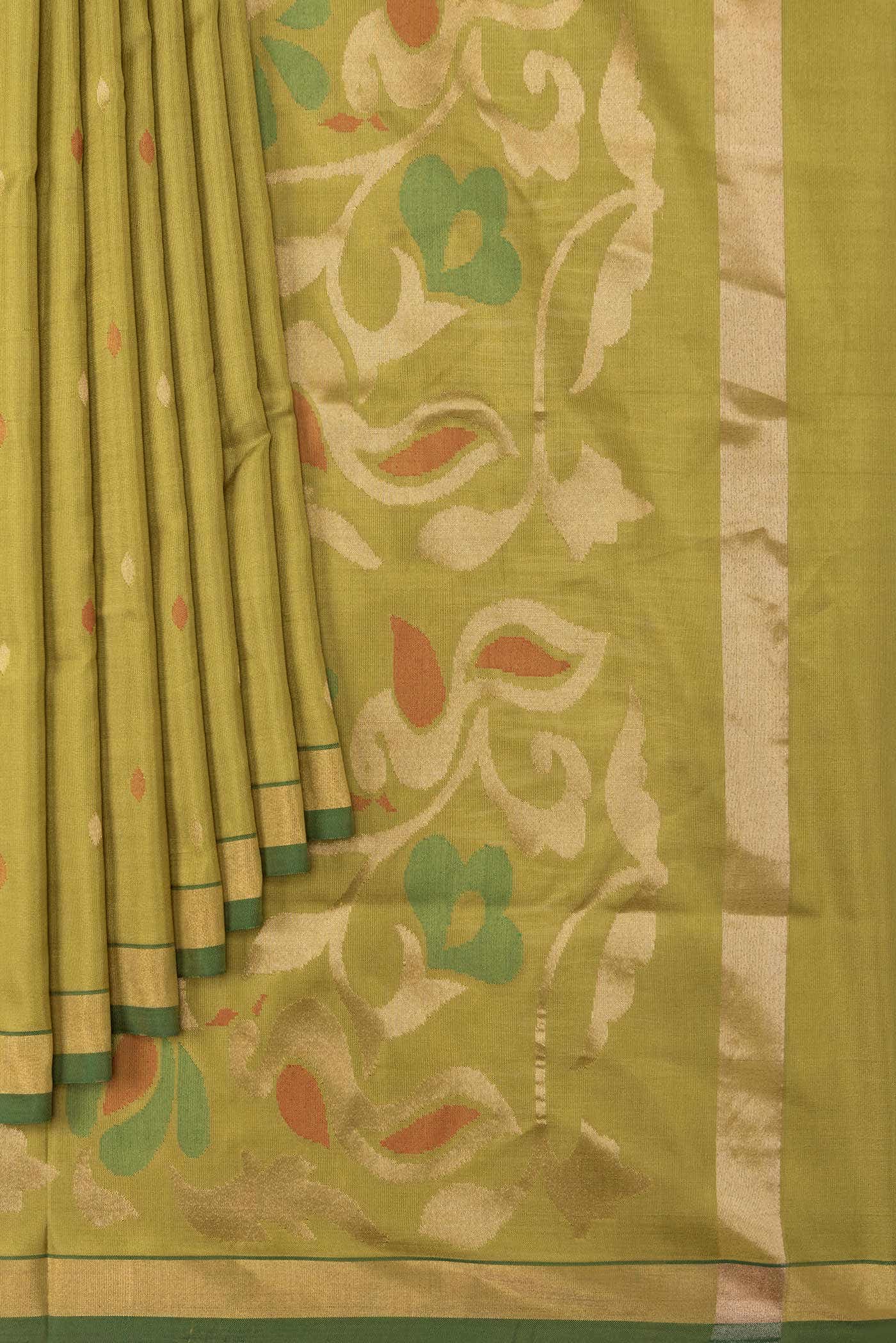 Mehandi Green Dual Tone Uppada Silk Saree