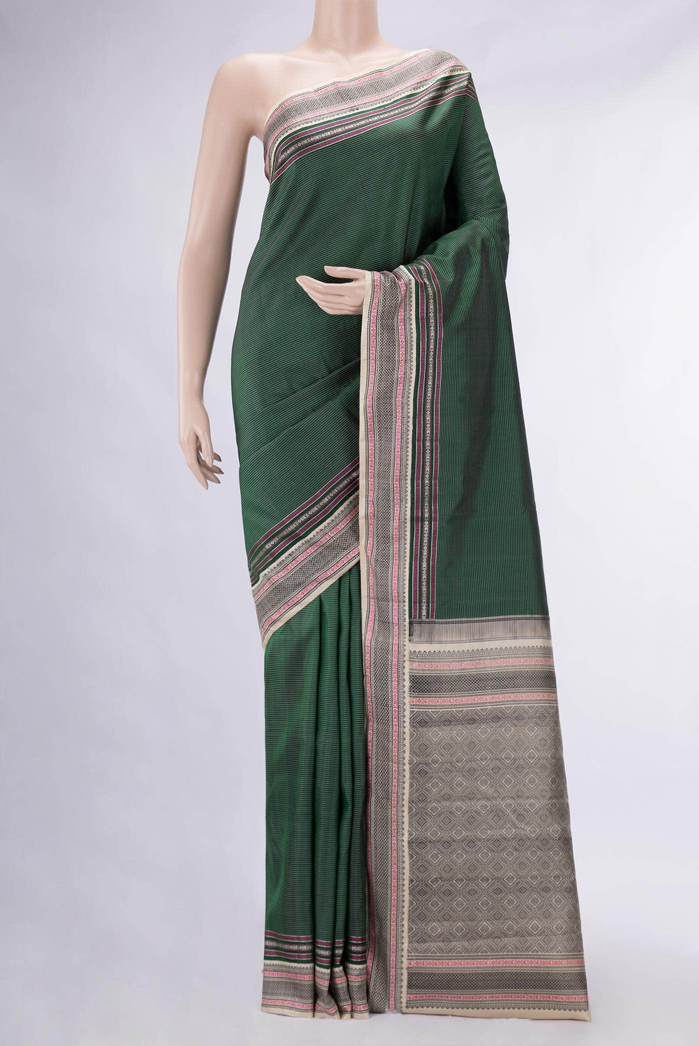 Green Dual Tone Kanchipuram Silk Saree