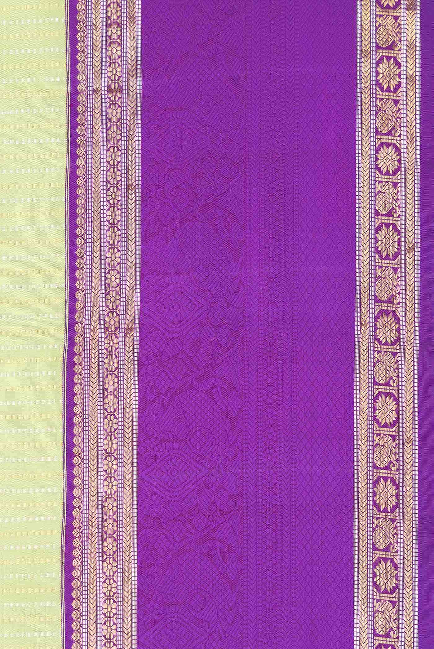 Pure Silk Pure Zari Pista Green Kanchipuram Saree