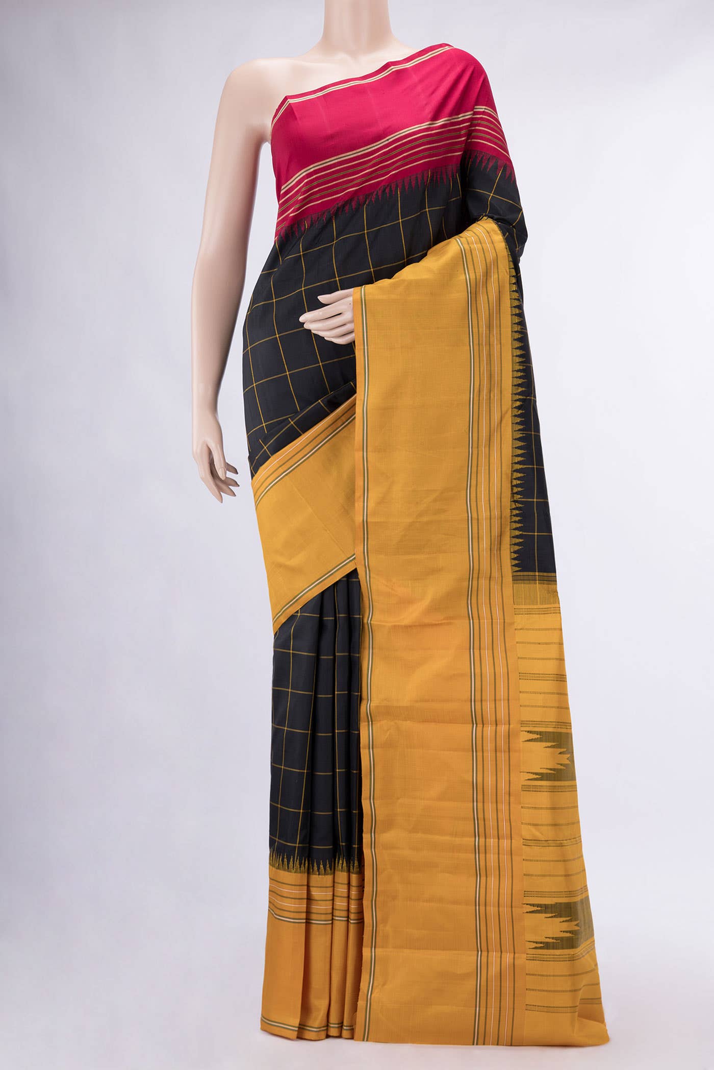 Black Kanchipuram Silk Saree