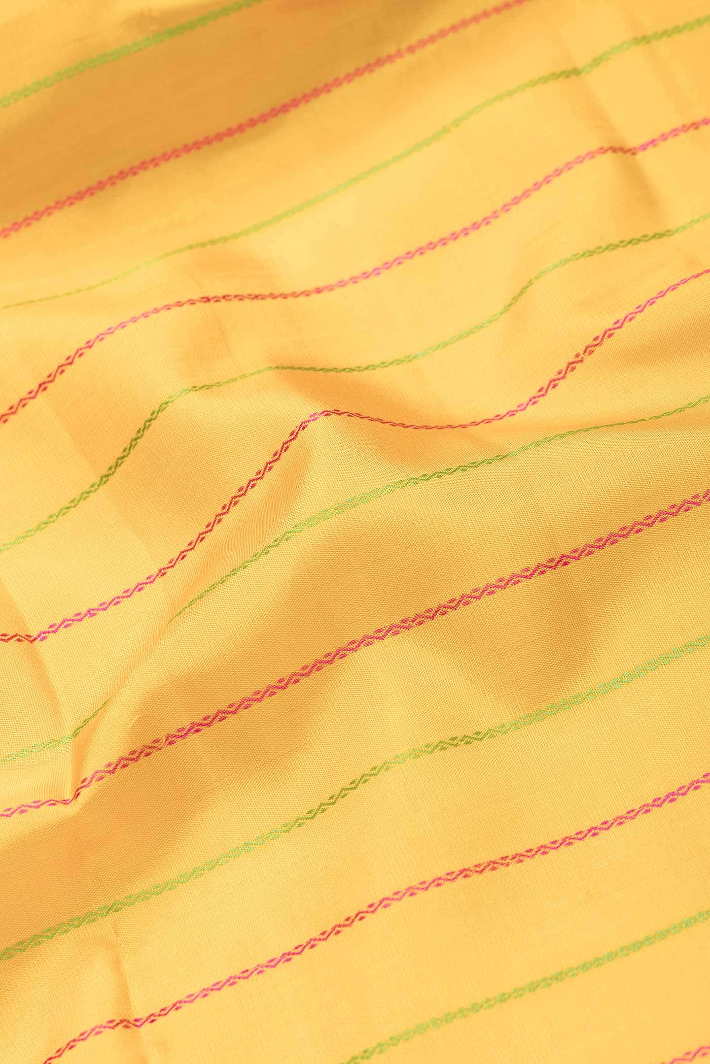 Pure Silk Pure Zari Yellow Dual Tone Kanchipuram Saree