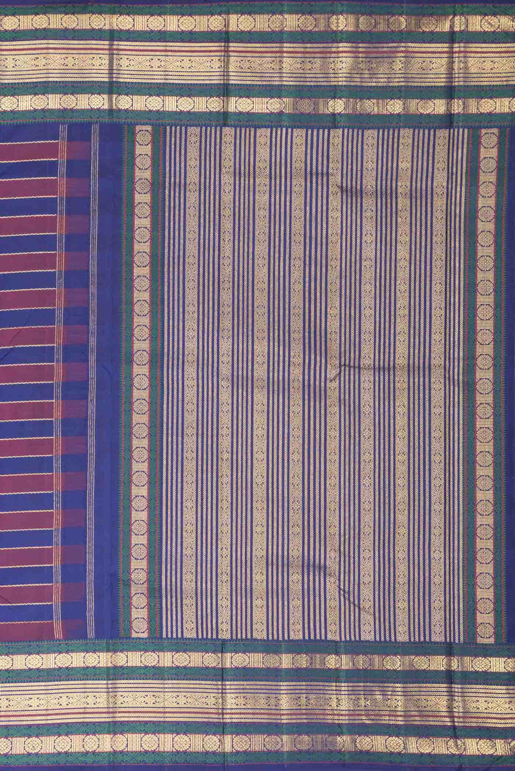 Purple and Maroon Dual Tone Kanchipuram Silk Saree