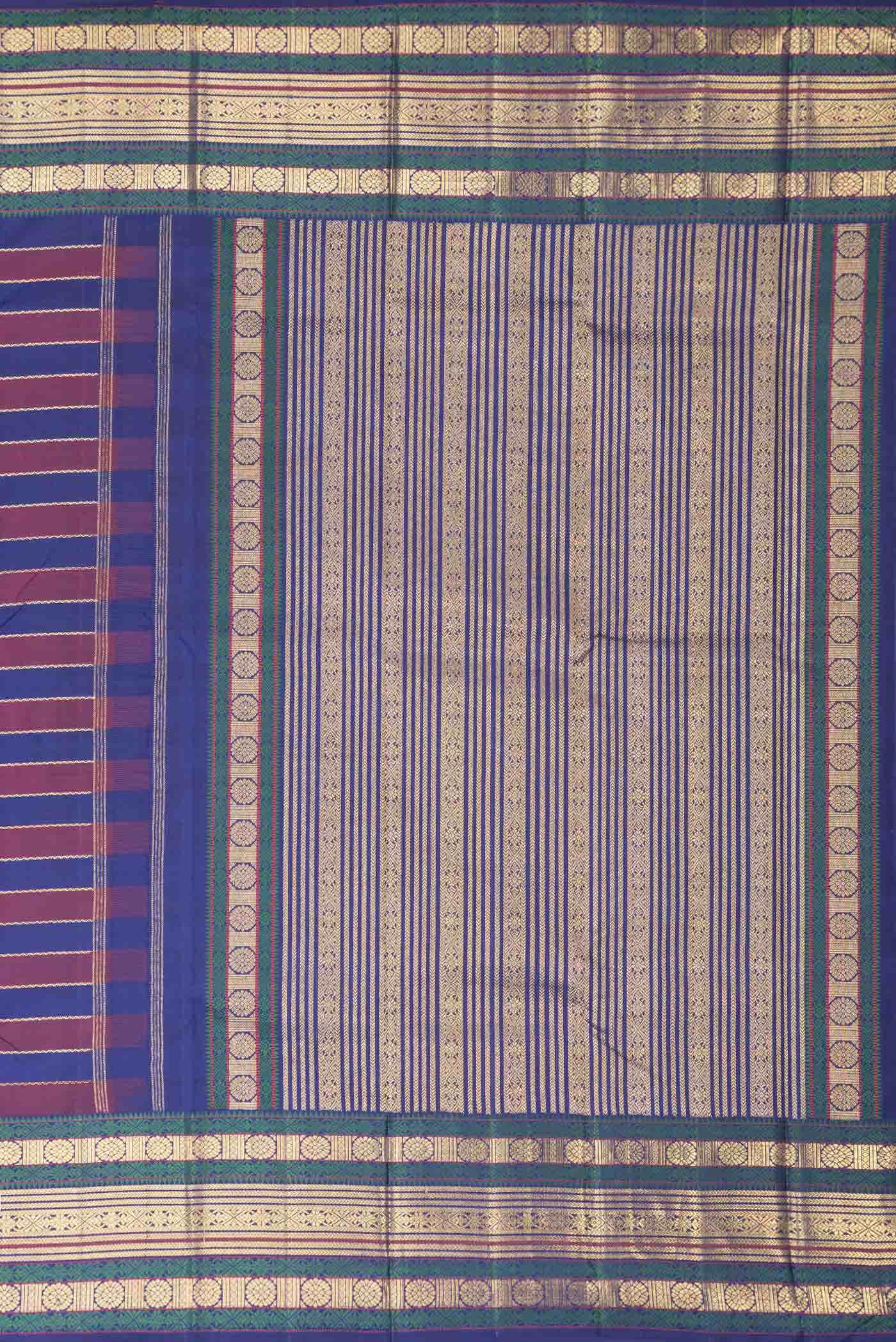 Purple and Maroon Dual Tone Kanchipuram Silk Saree