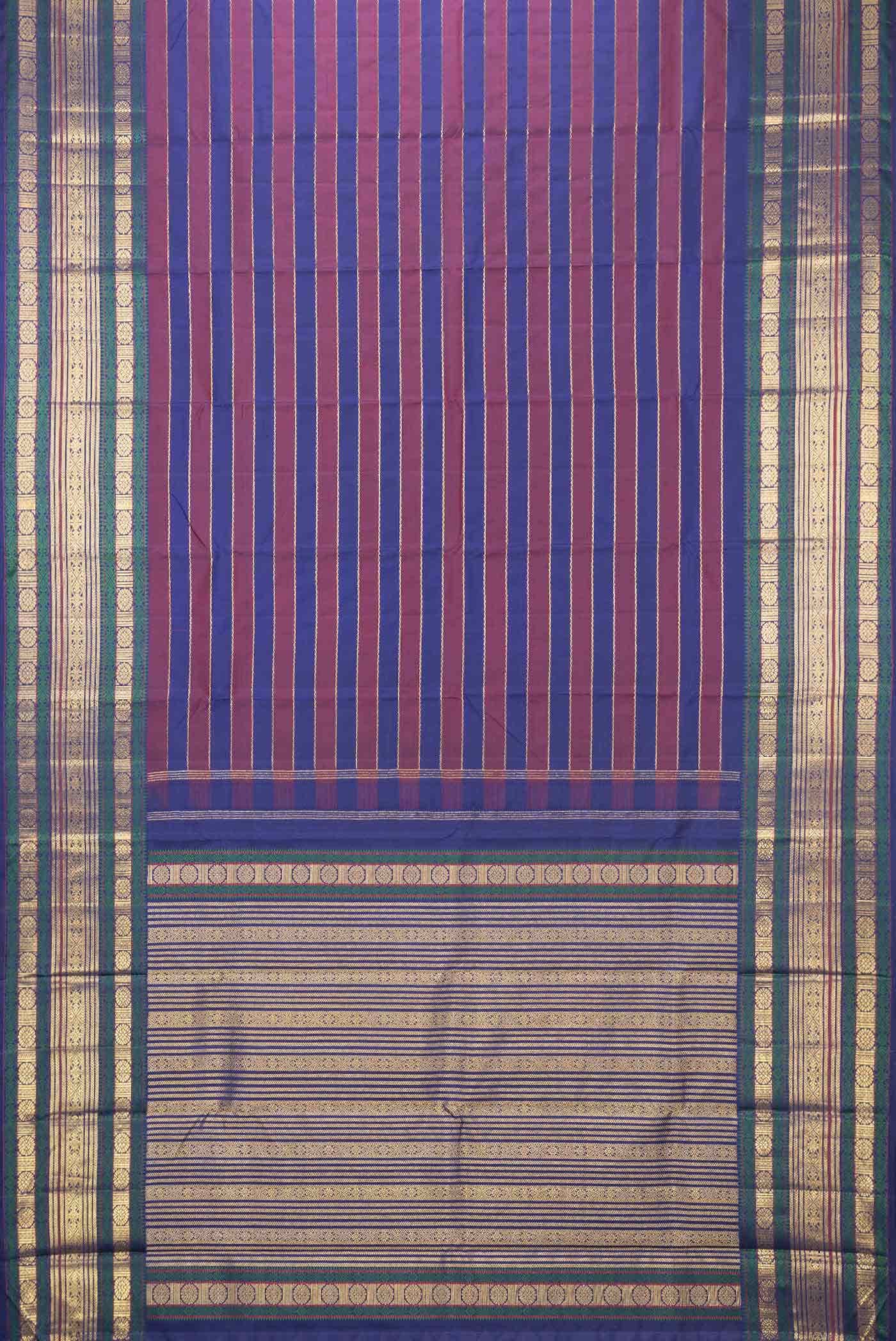 Purple and Maroon Dual Tone Kanchipuram Silk Saree