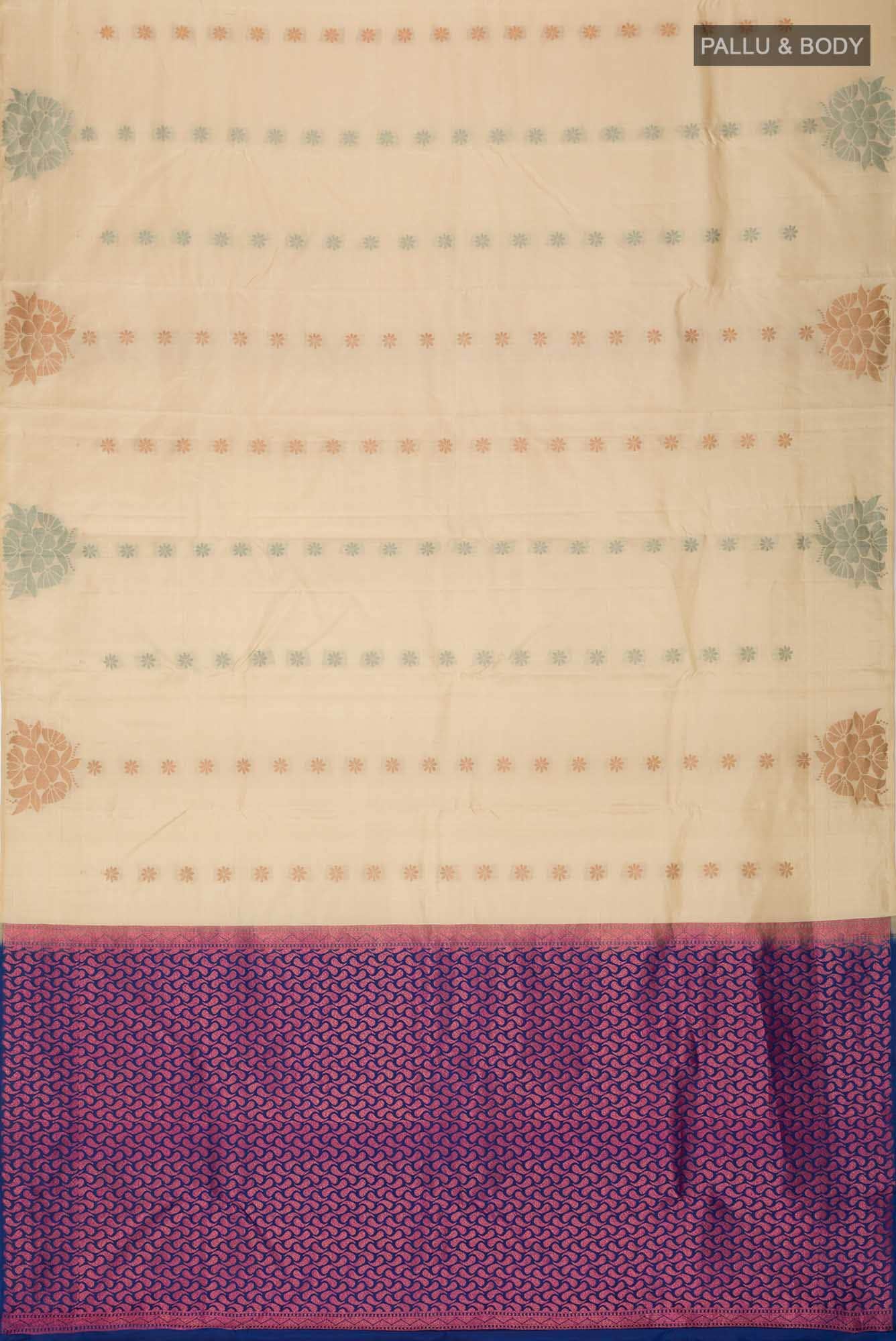 Beige Kanchipuram Silk Saree