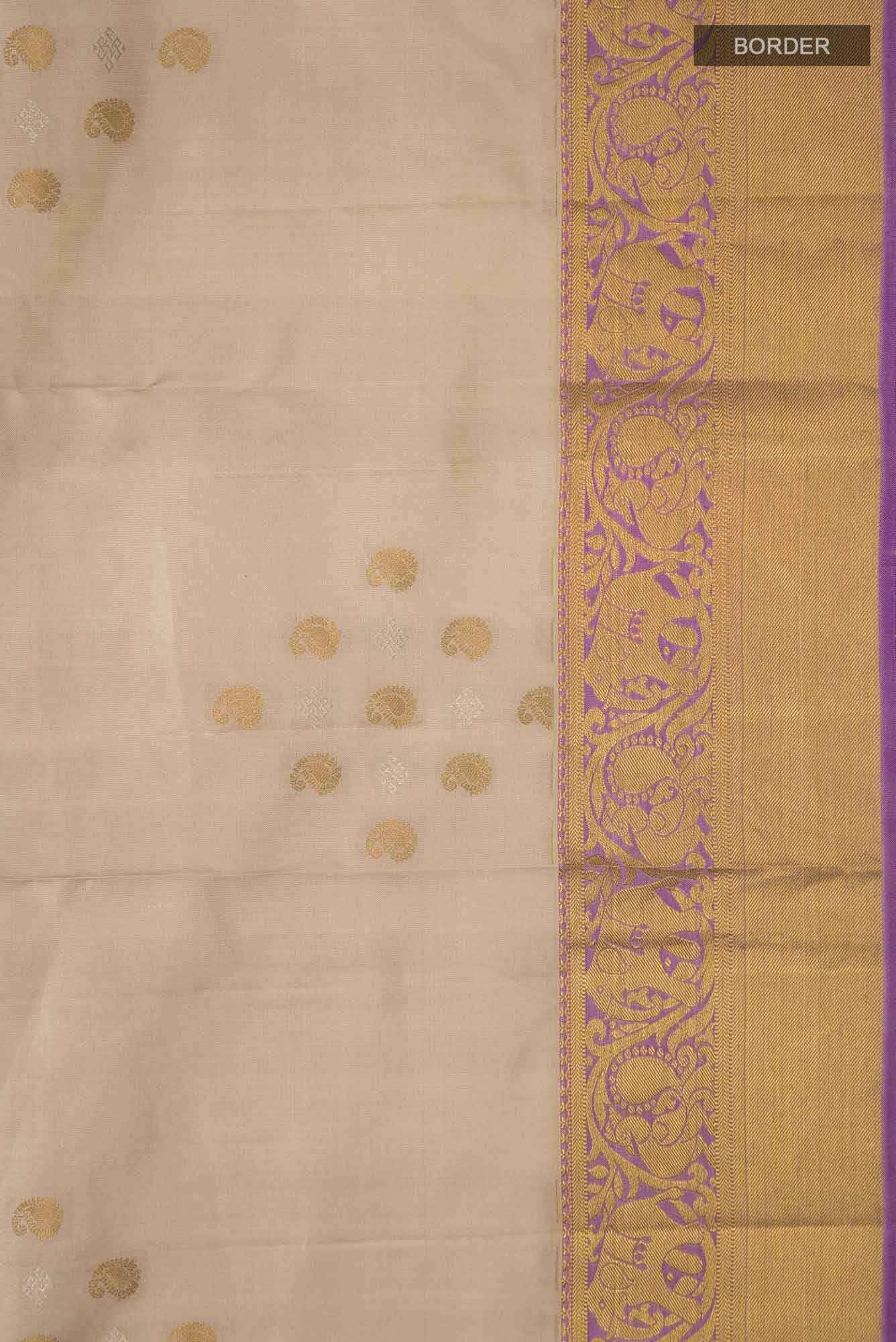 Beige Kanchipuram Silk Saree