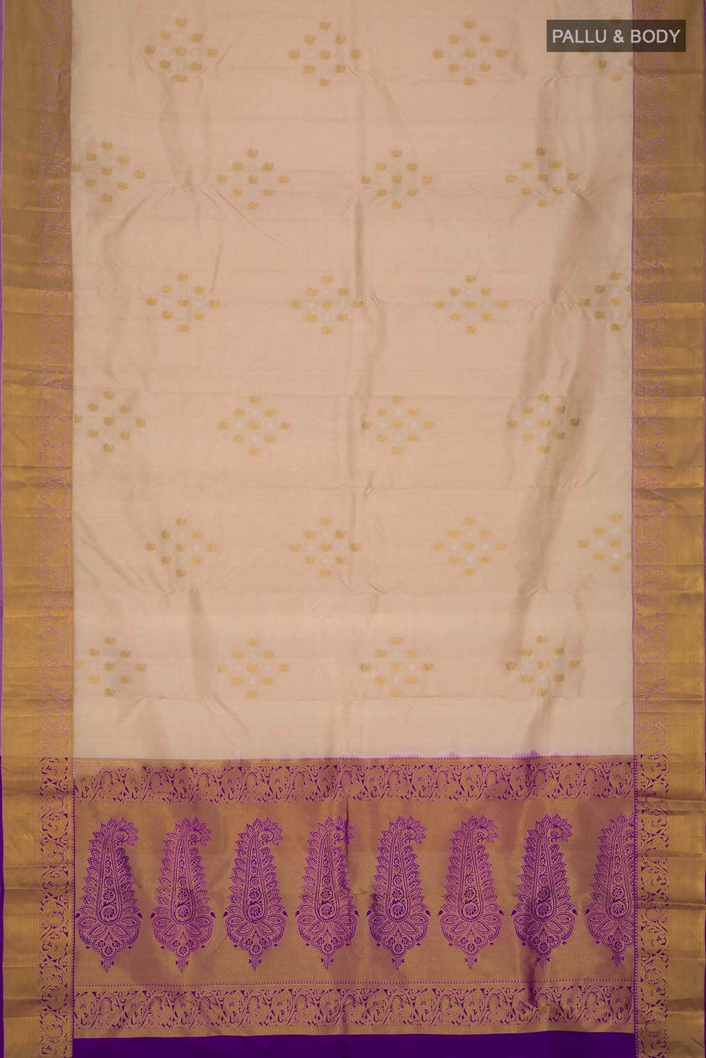 Beige Kanchipuram Silk Saree