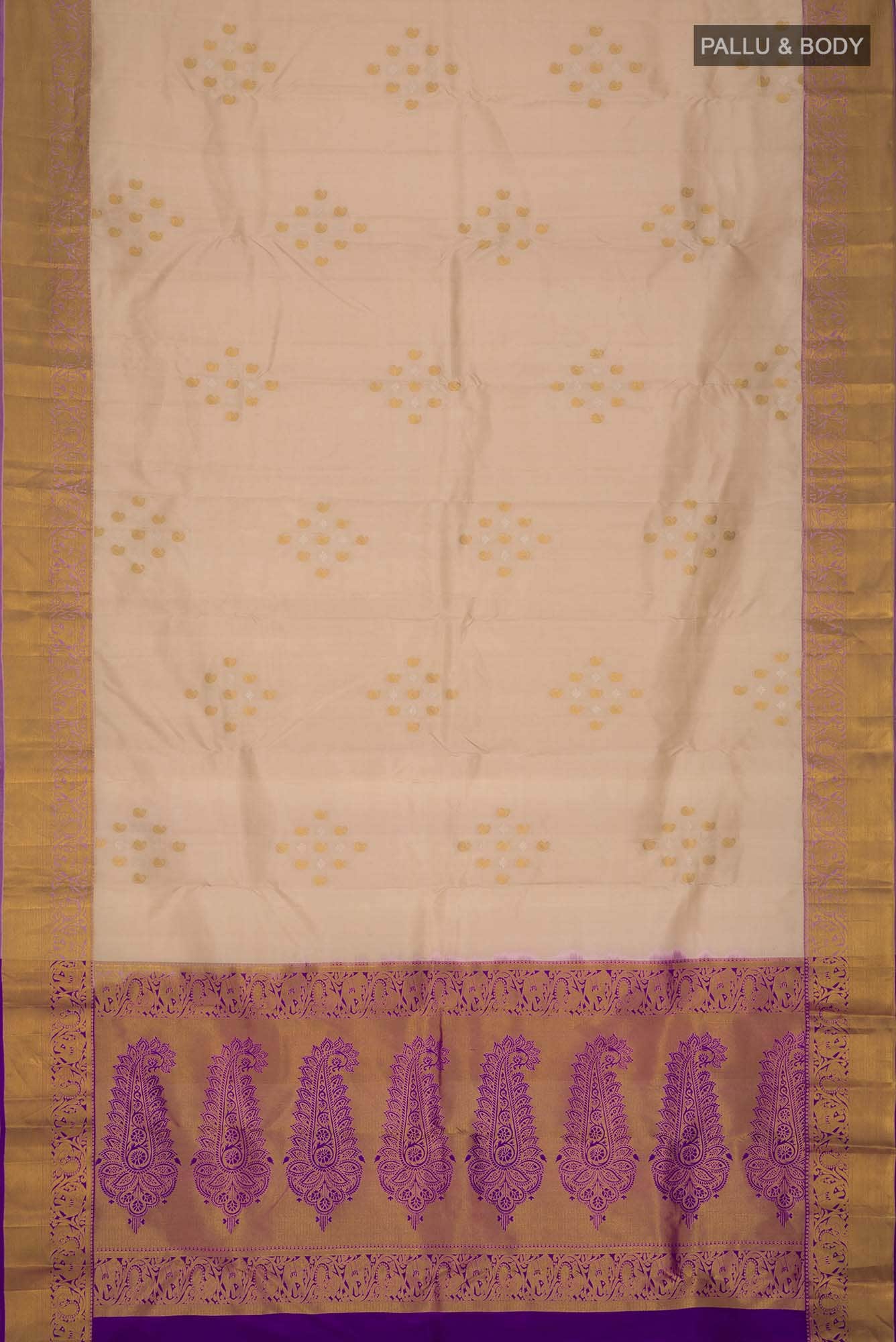 Beige Kanchipuram Silk Saree