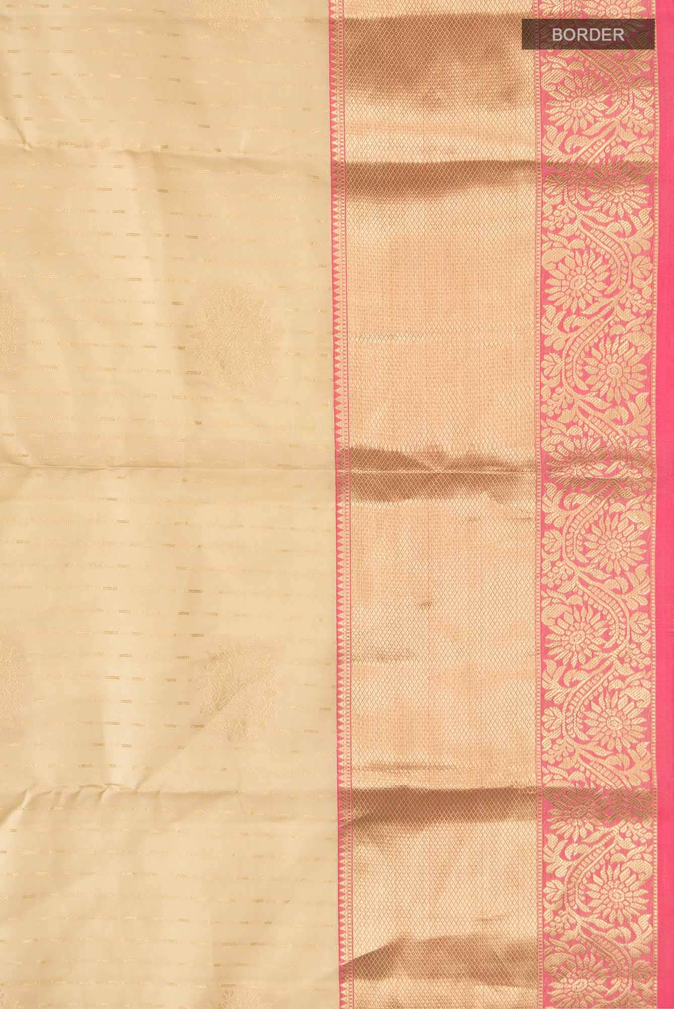 Beige Kanchipuram Silk Saree