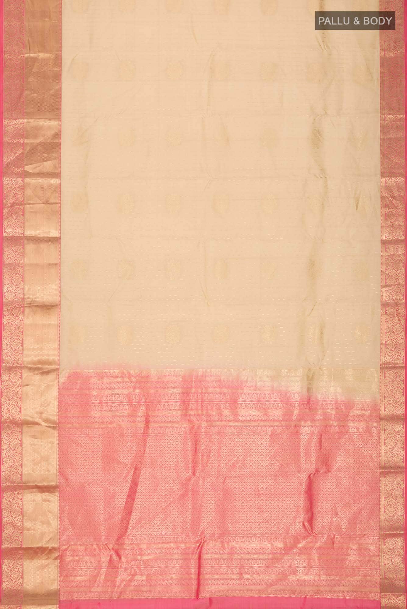 Beige Kanchipuram Silk Saree