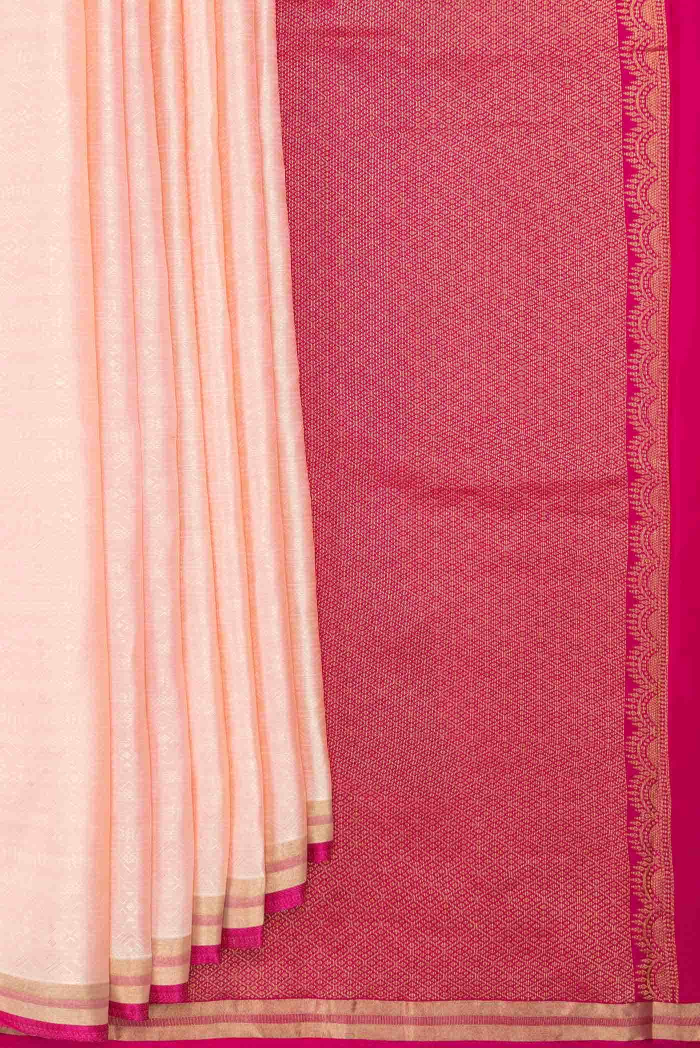 Golden Peach Dual Tone Kanchipuram Silk Saree