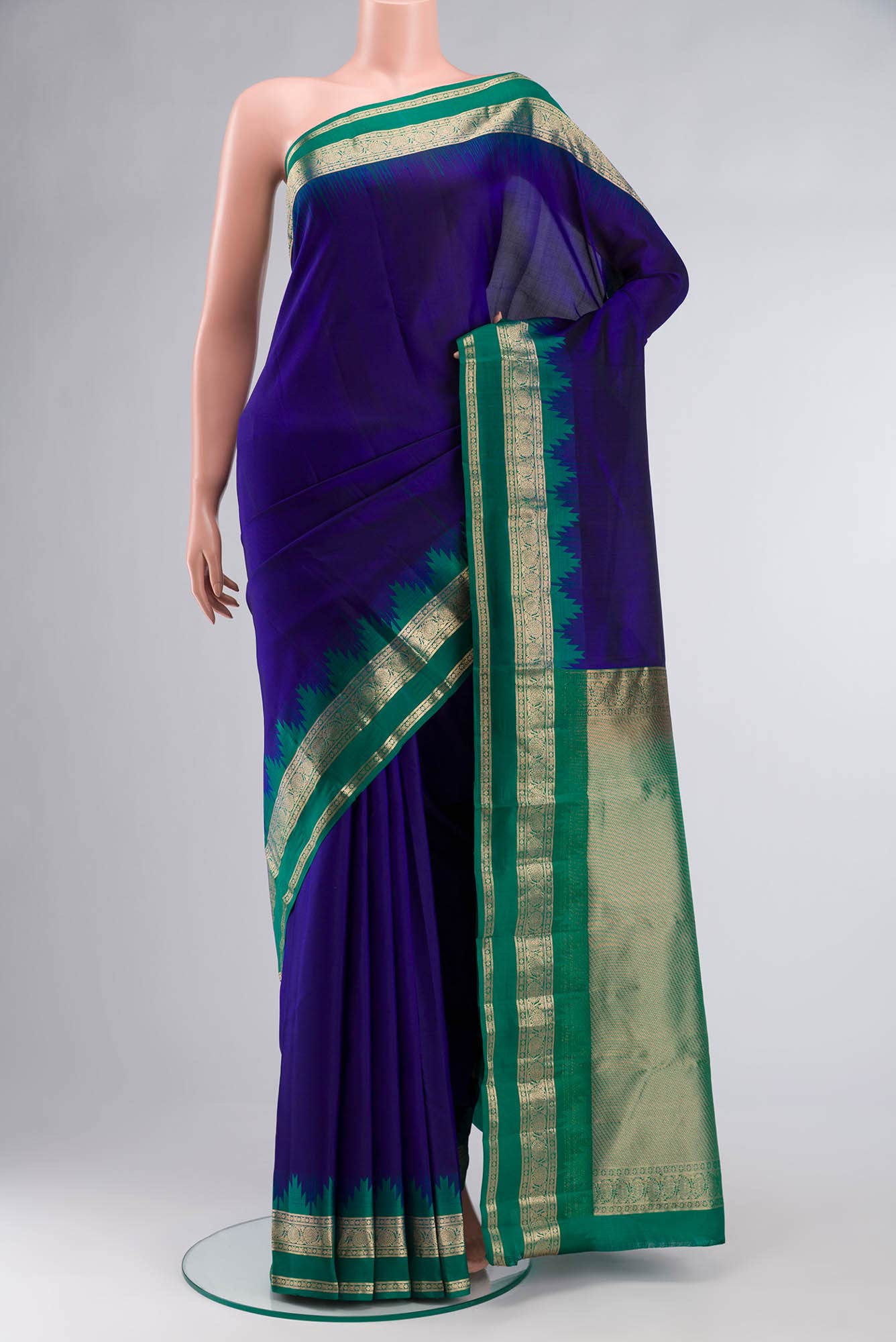 Blue Kanchipuram Silk Saree