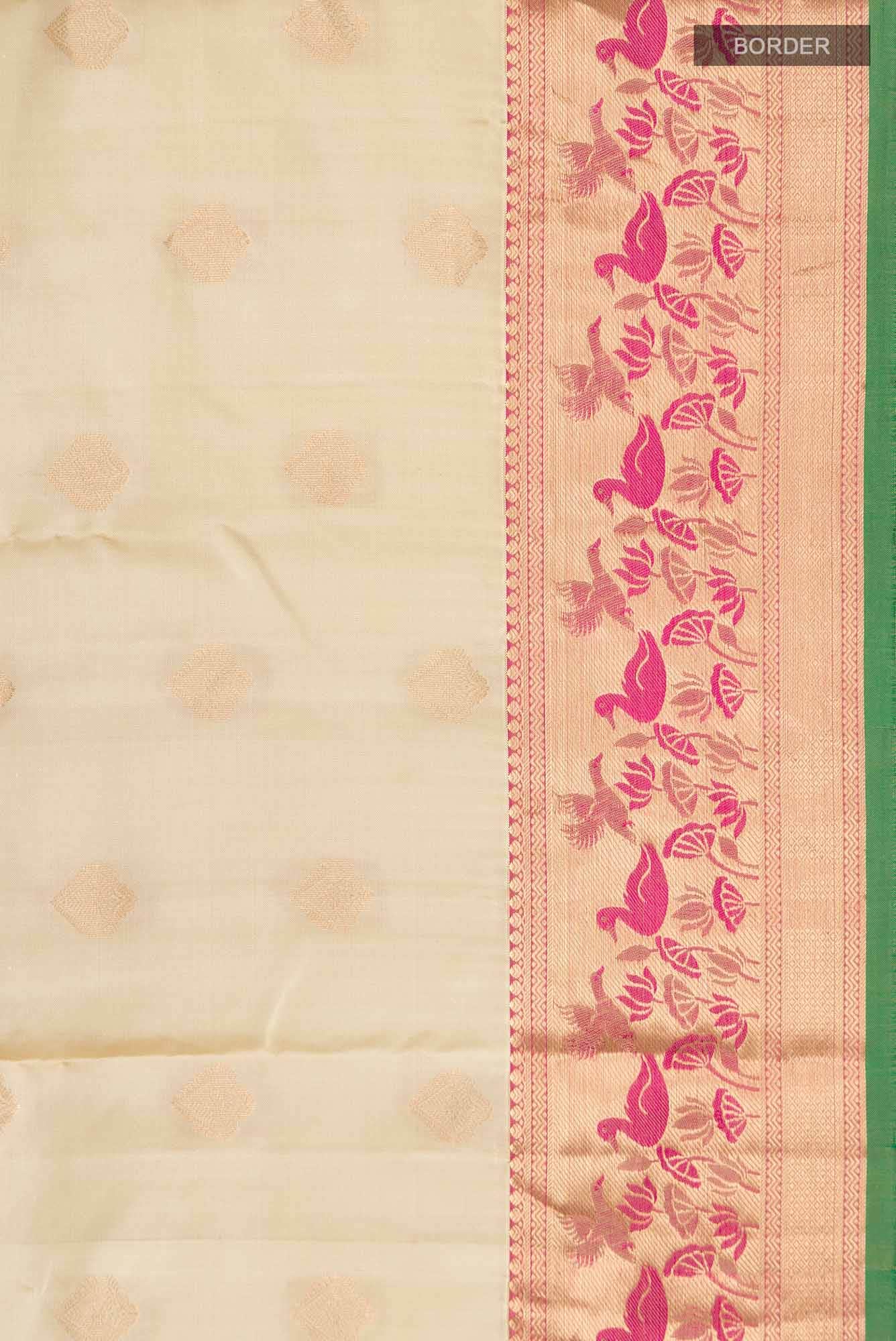 Beige Kanchipuram Silk Saree