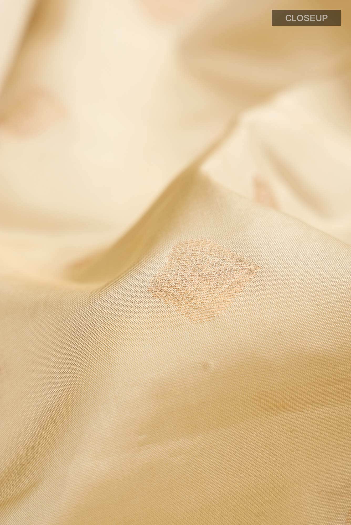 Beige Kanchipuram Silk Saree