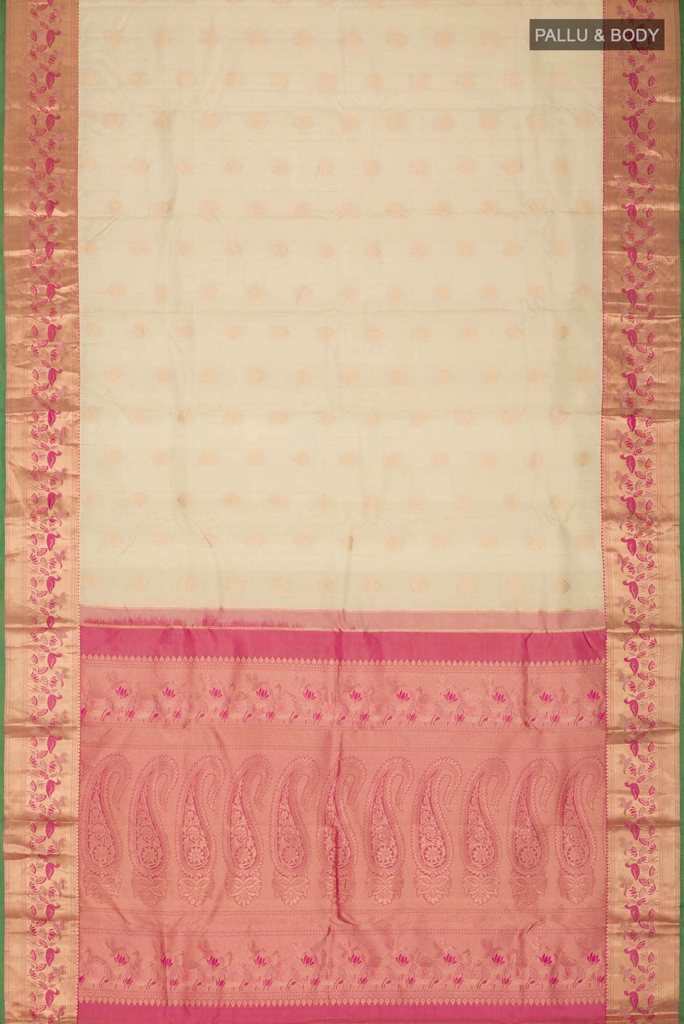 Beige Kanchipuram Silk Saree