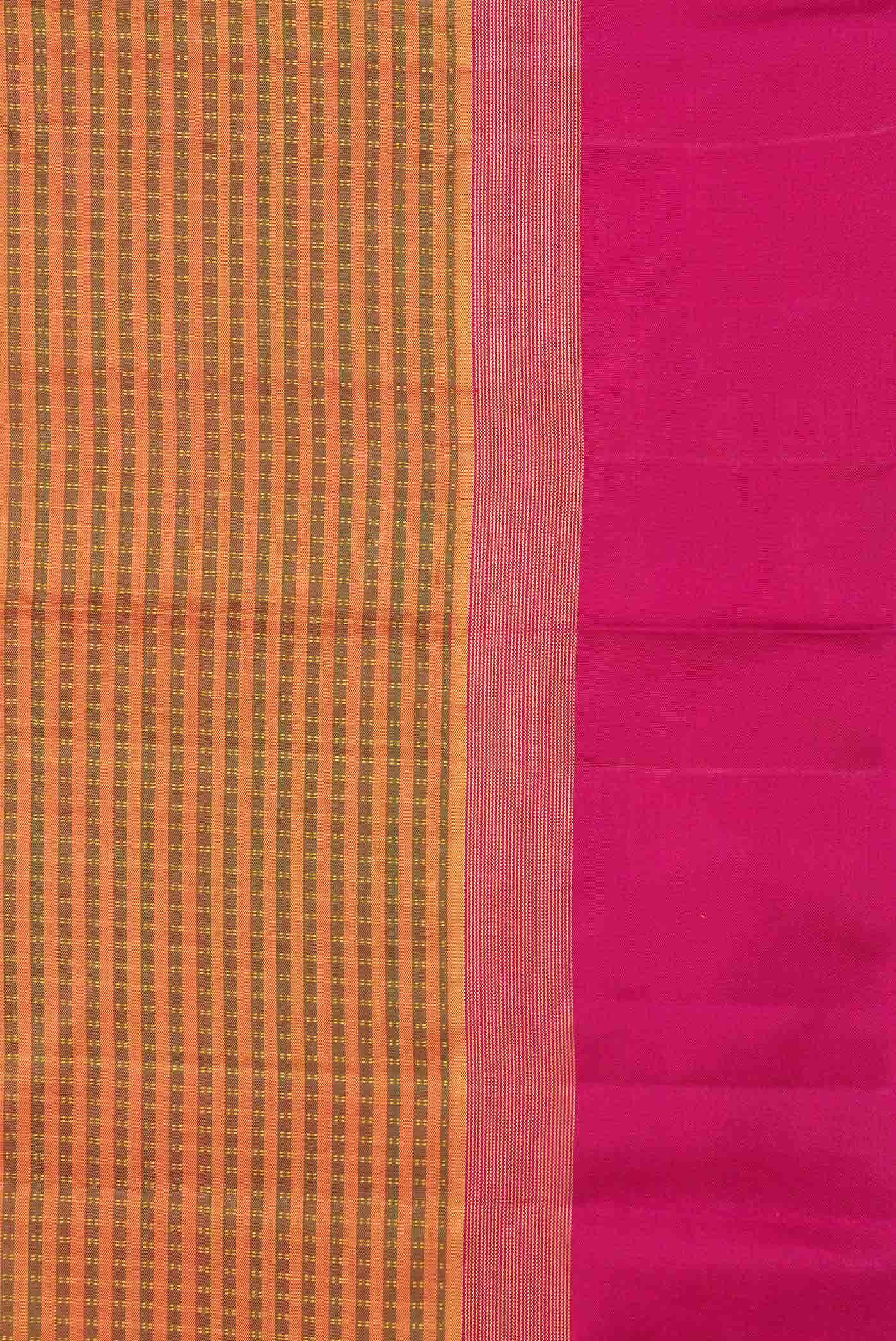Pure Silk Pure Zari Green Dual Tone Kanchipuram Saree