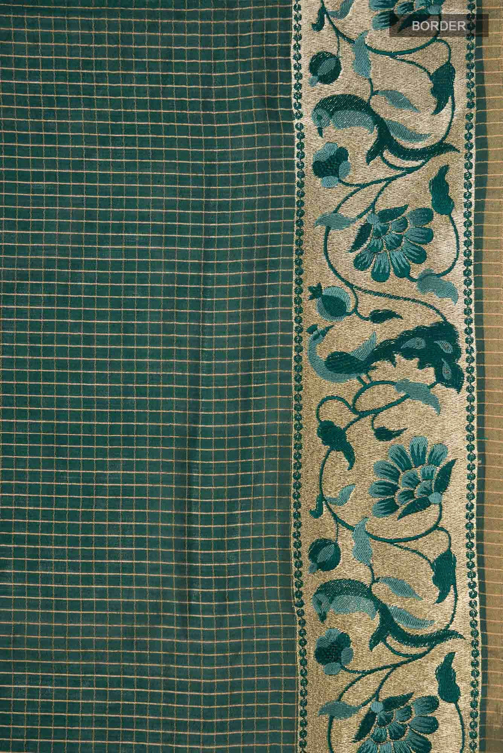Green Bhagalpuri Tussar Silk Saree
