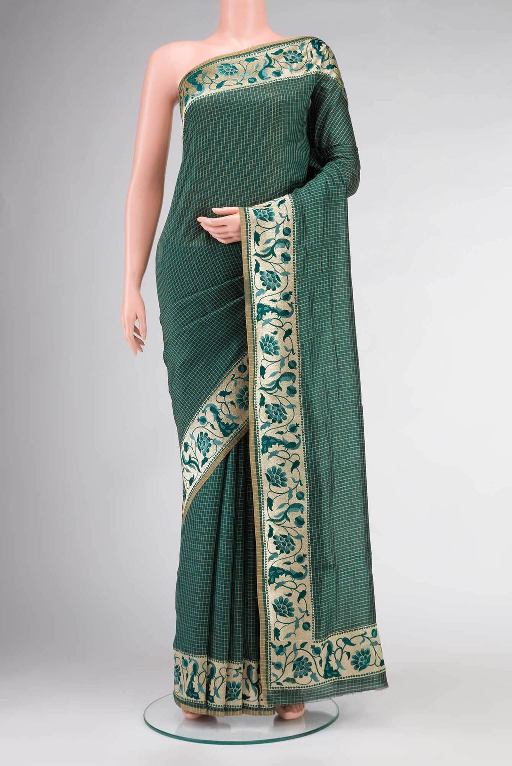 Green Bhagalpuri Tussar Silk Saree