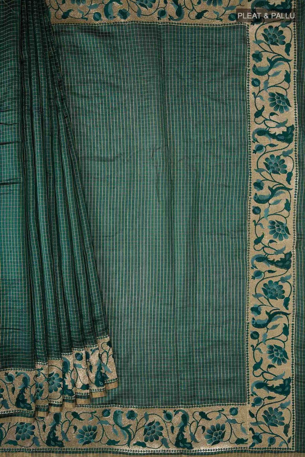 Green Bhagalpuri Tussar Silk Saree