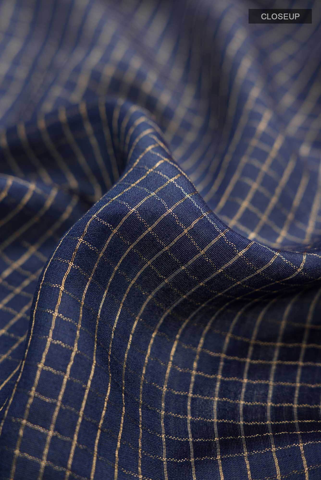 Blue Blended Bhagalpuri Tussar Silk Saree