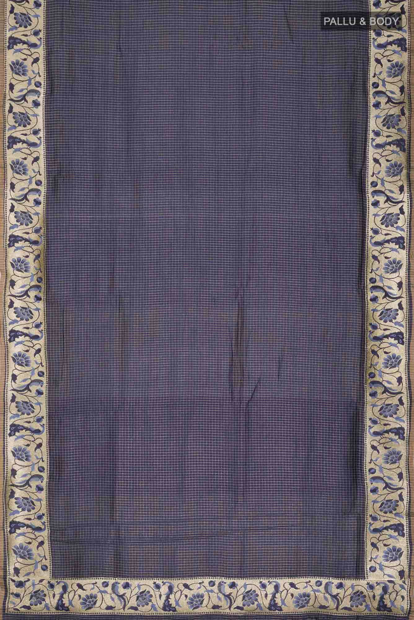 Blue Blended Bhagalpuri Tussar Silk Saree