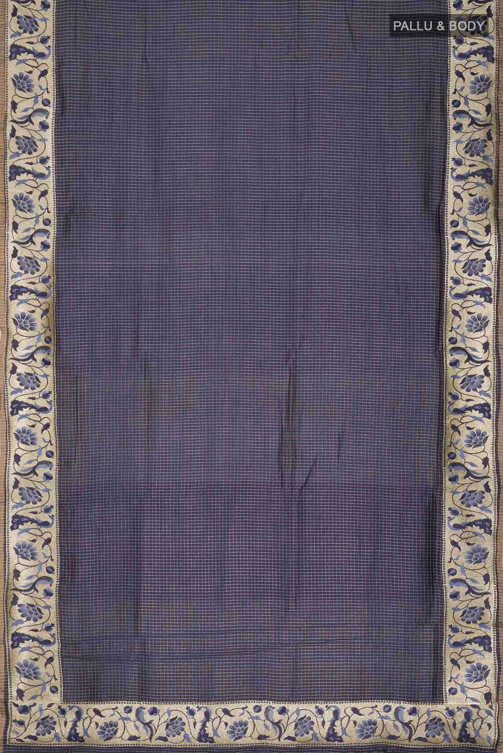 Blue Blended Bhagalpuri Tussar Silk Saree