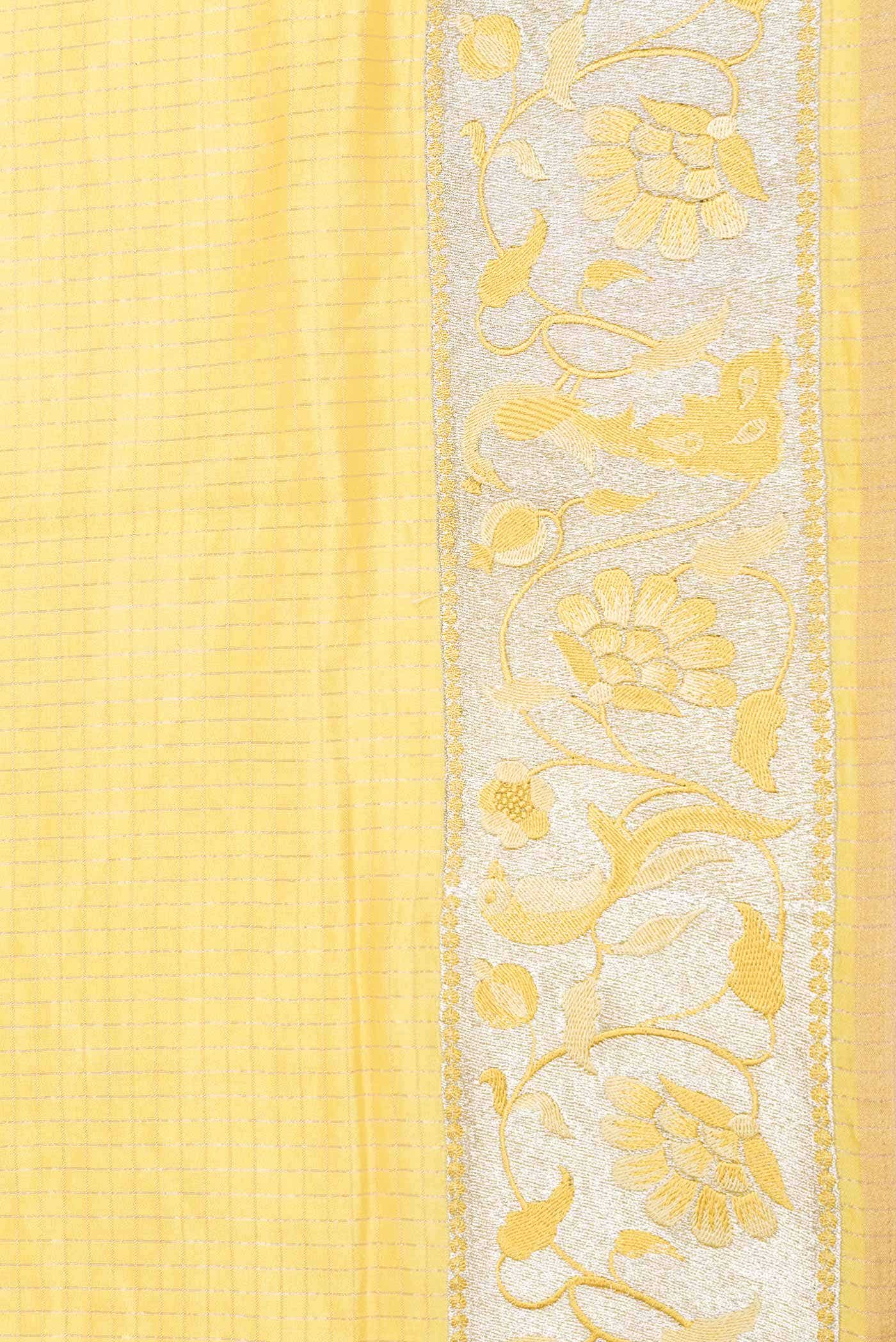 Yellow Dual Tone Tussar Silk Saree