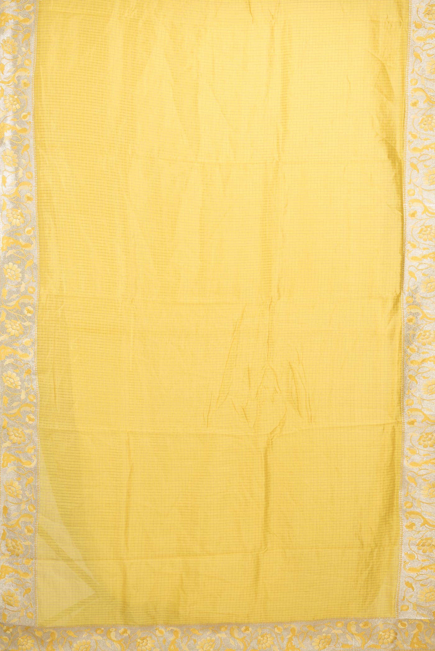 Yellow Dual Tone Tussar Silk Saree