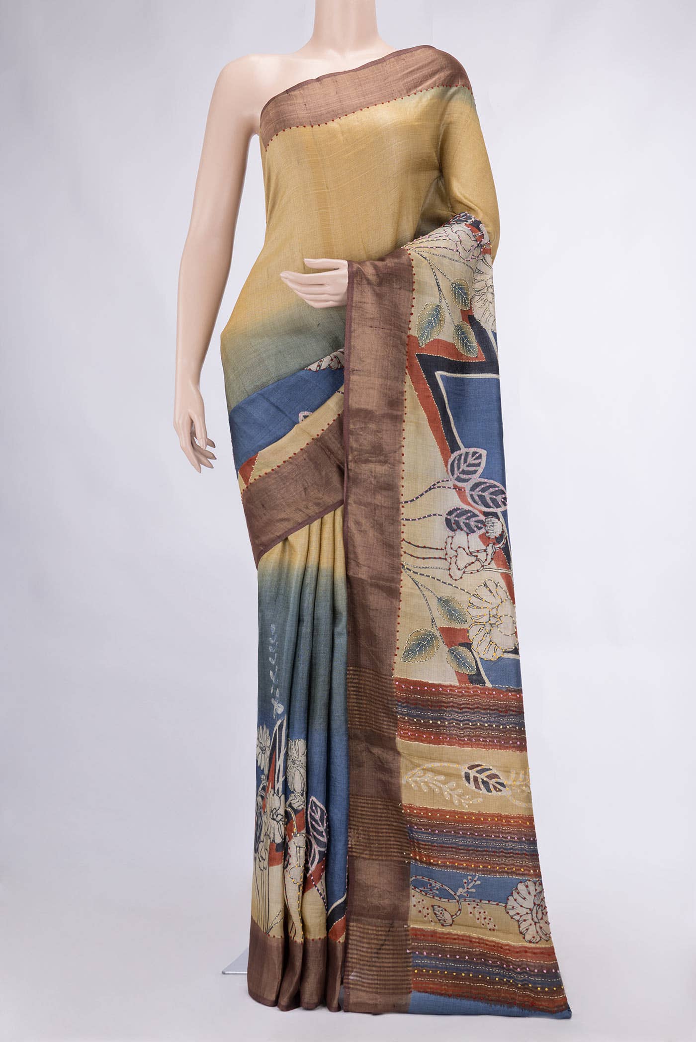 Multi Tussar Silk Saree