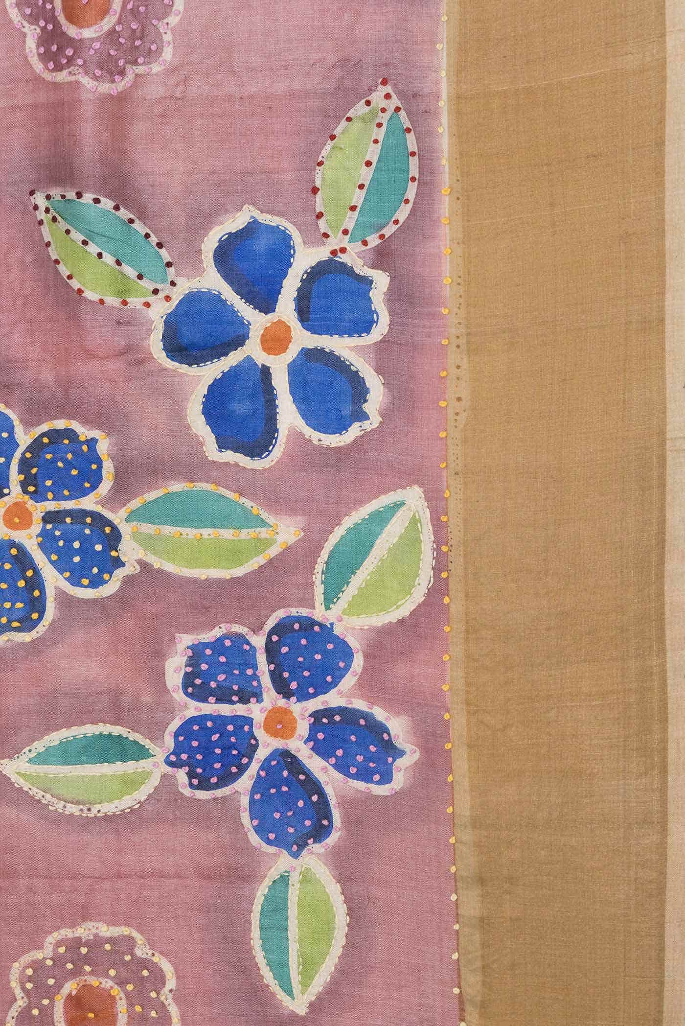 Pink Dual Tone Tussar Silk Saree